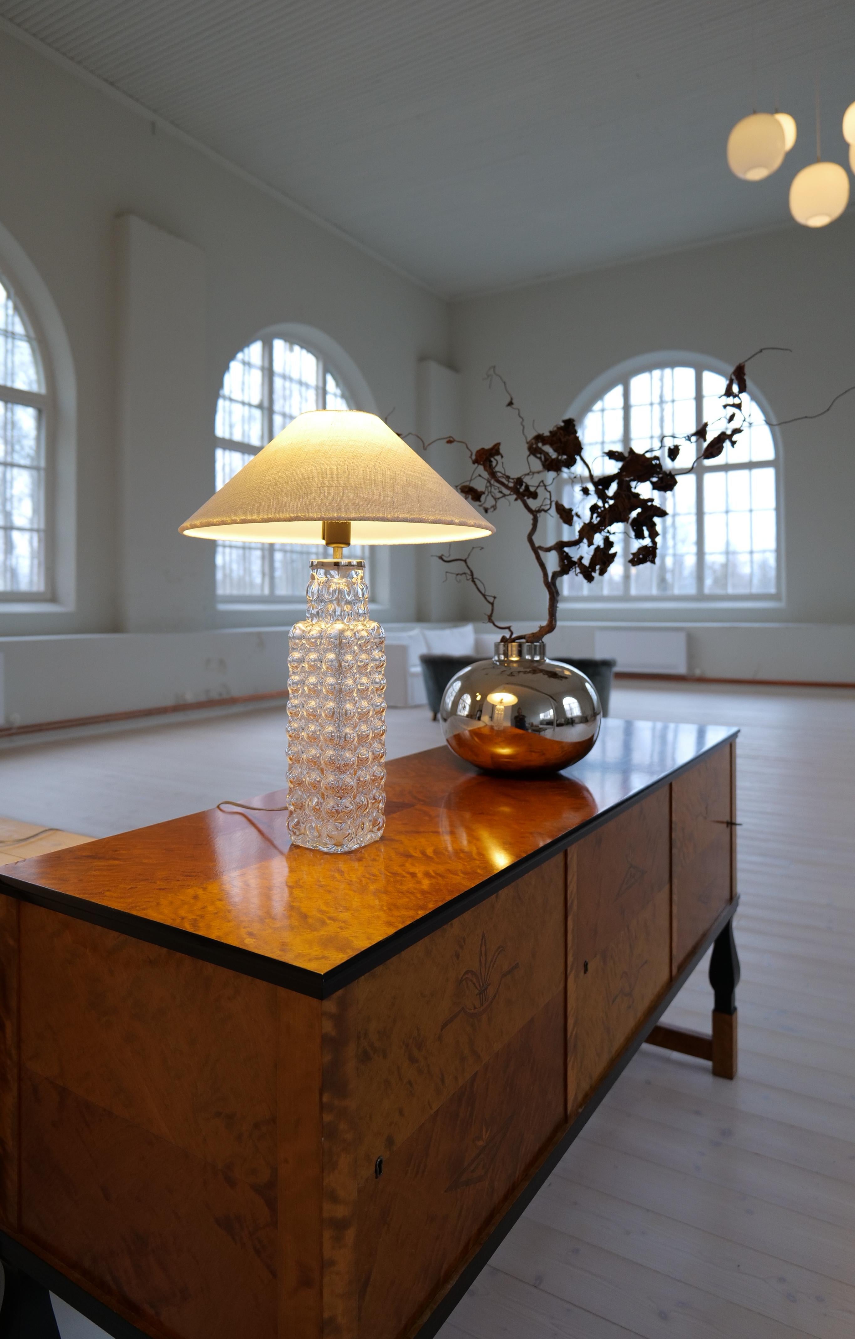 Midcentury Modern Bubble Crystal Rare Table Lamp Orrefors Carl Fagerlund im Angebot 1