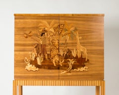 Mobile moderno del Medioevo di Erik Matsson, Mjölby Intarsia, Svezia, anni '40