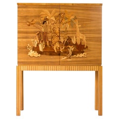 Midcentury Modern Cabinet by Erik Matsson, Mjölby Intarsia, Sweden, 1940s