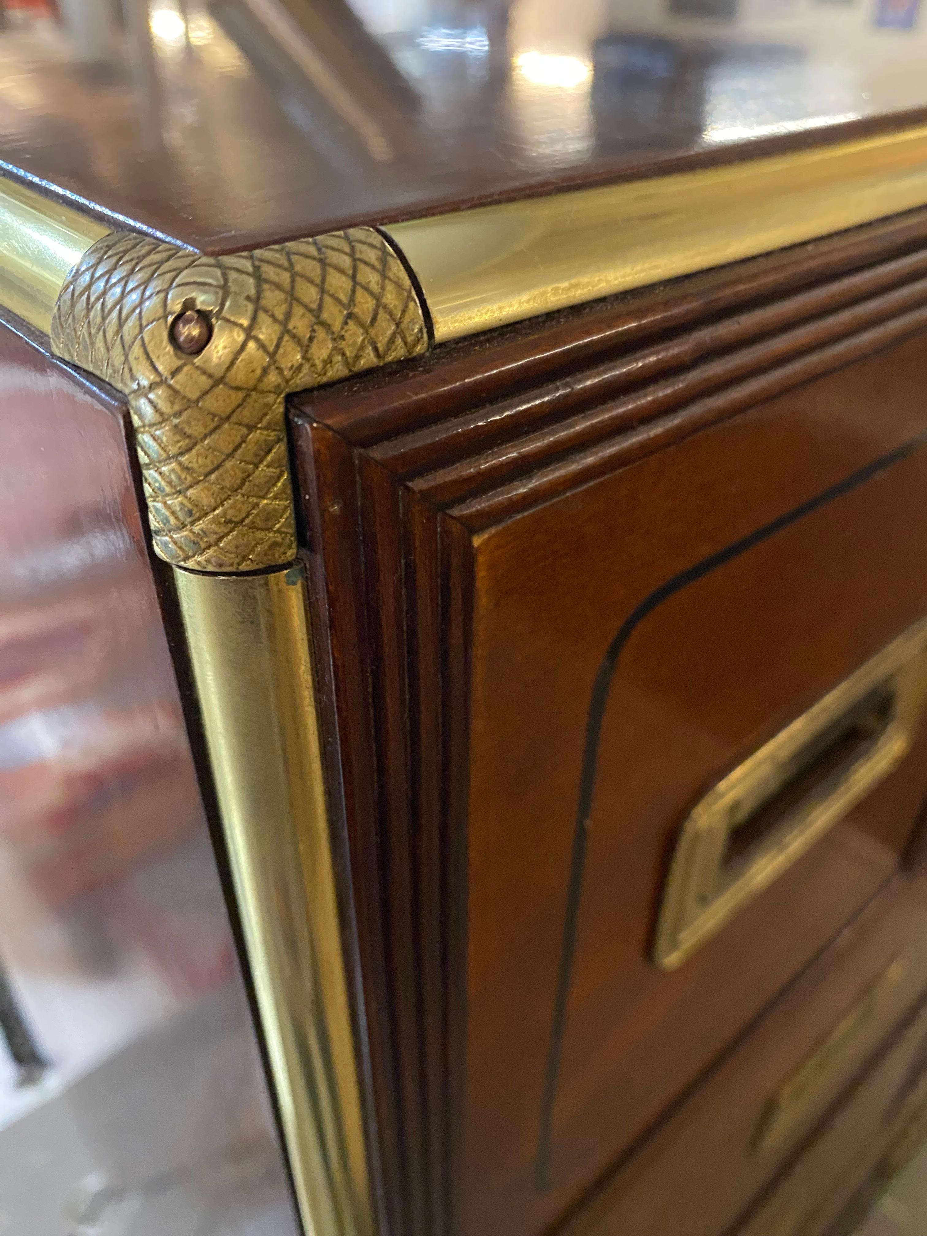 Mid-Century Modern Midcentury Modern Campaign-Style Rosewood Highboy Dresser by Baker
