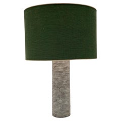 Mid-Century Modern Ceramic Table Lamp with Green Shade