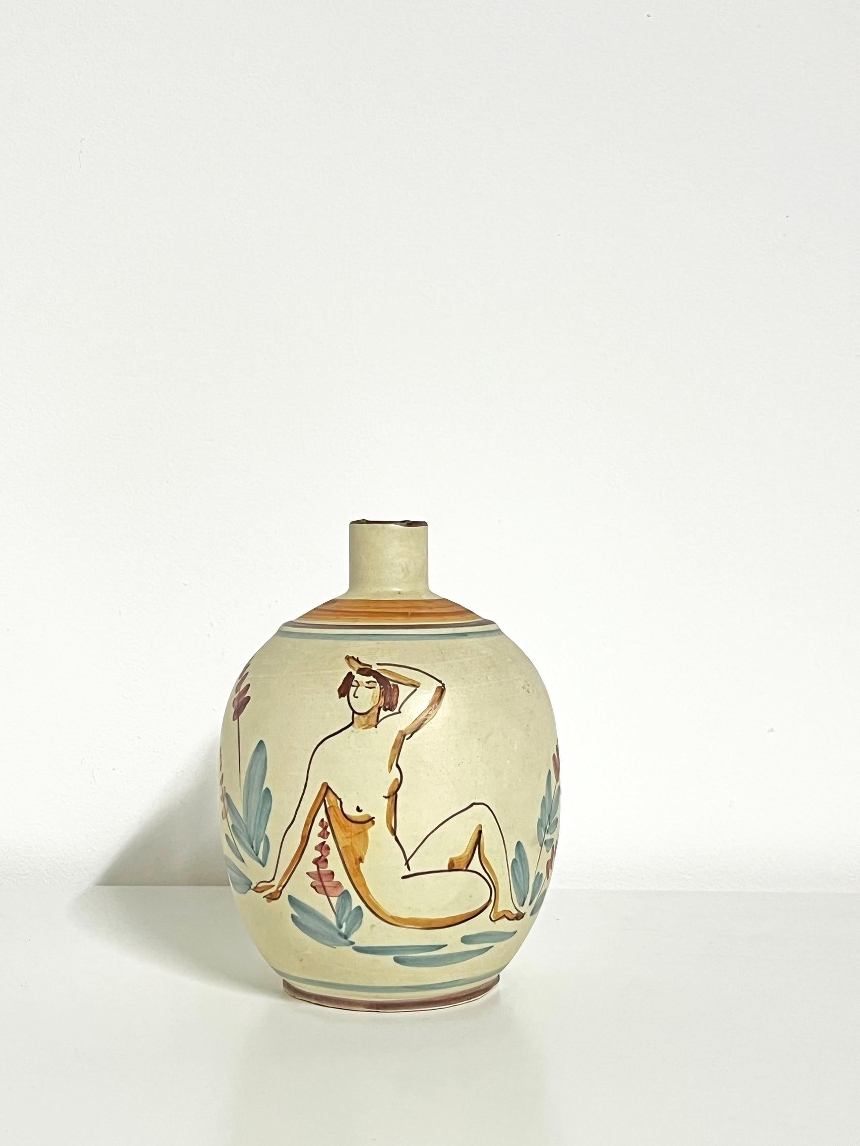 Mid-Century Modern Midcentury Modern Ceramic Vase by Kalle Akkola, Finland ca 1950's For Sale