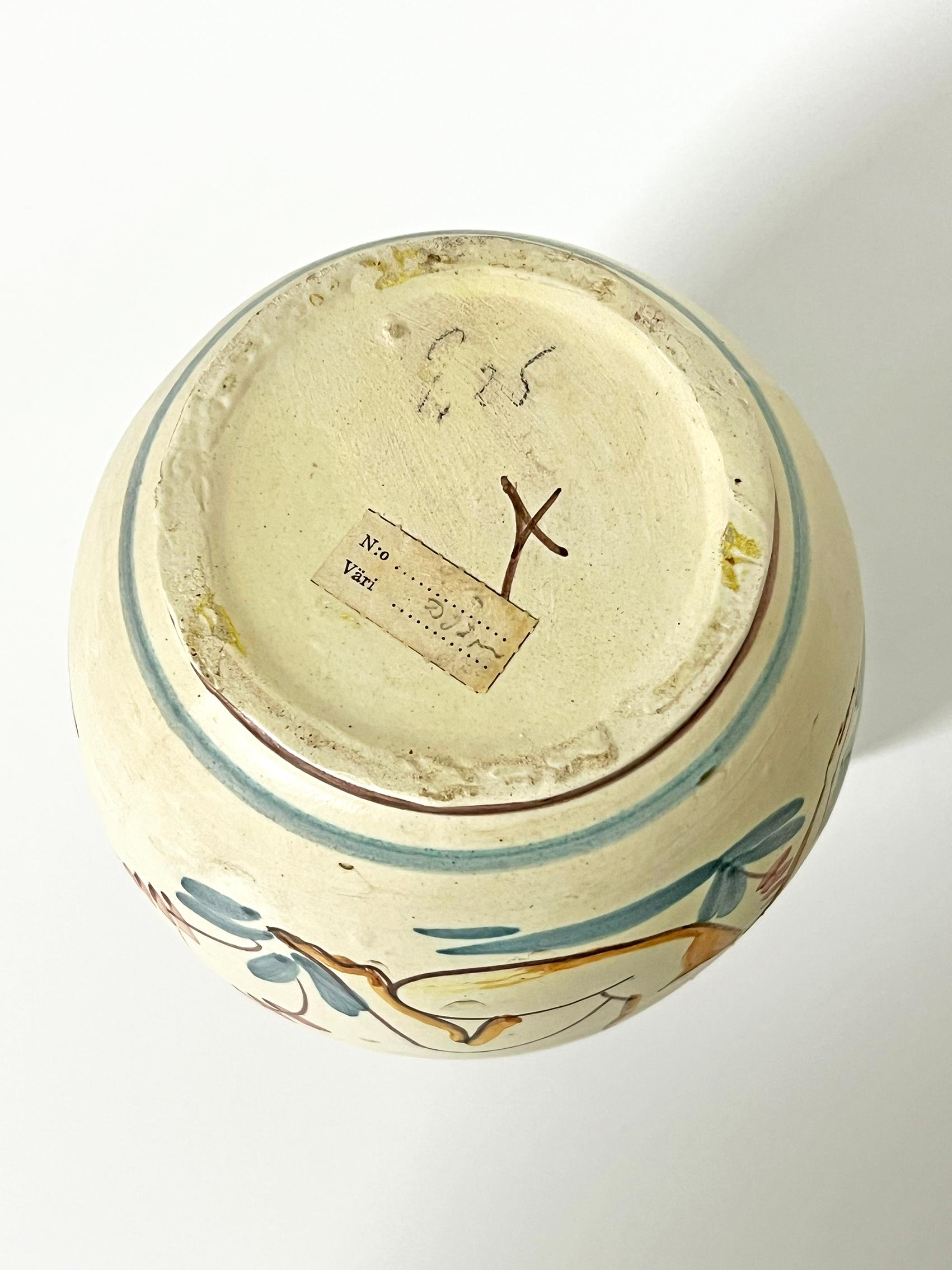 Mid-20th Century Midcentury Modern Ceramic Vase by Kalle Akkola, Finland ca 1950's For Sale