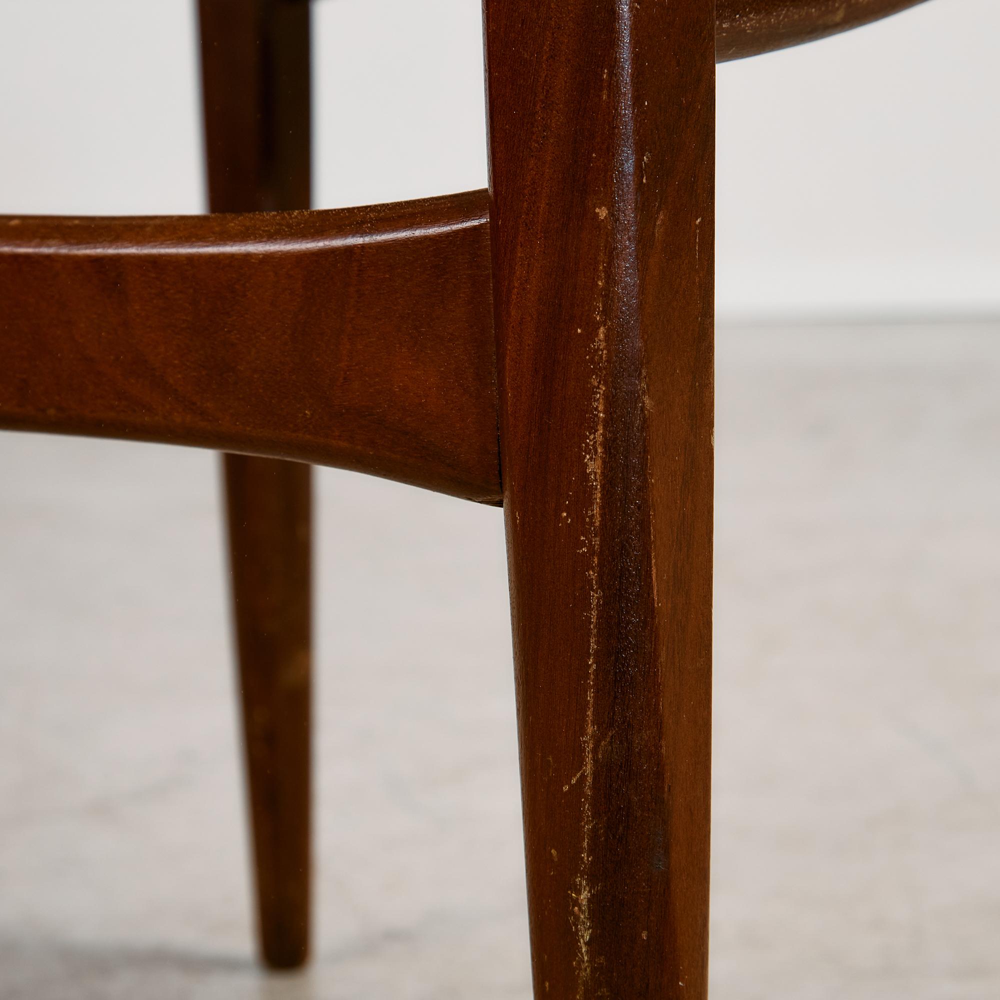 Sedia moderna di metà secolo di Elliots of Newbury in pelle nera e teak, anni '60 in vendita 13