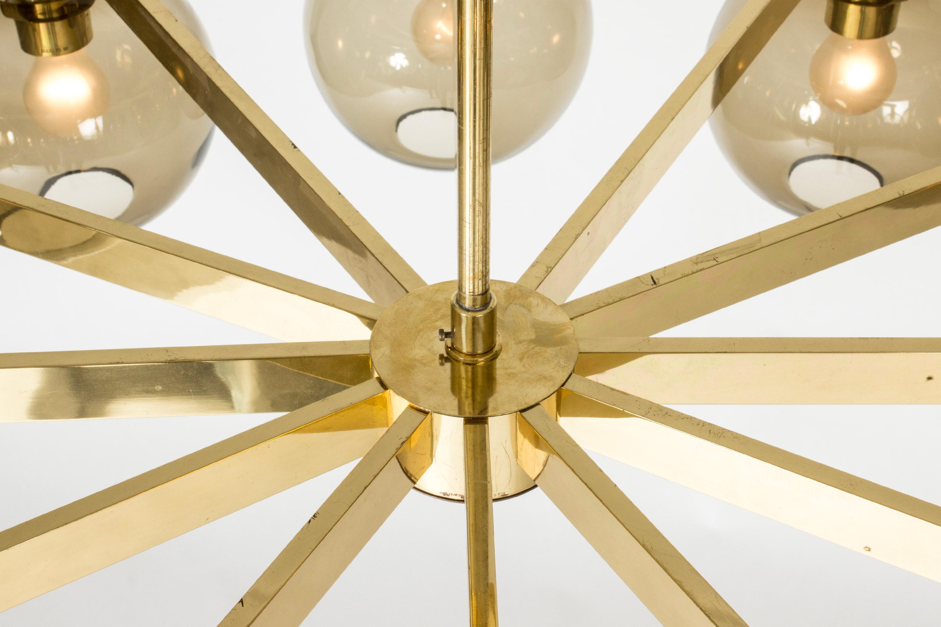 Mid-20th Century Midcentury Modern Chandelier by Hans-Agne Jakobson, Sweden, 1960s For Sale