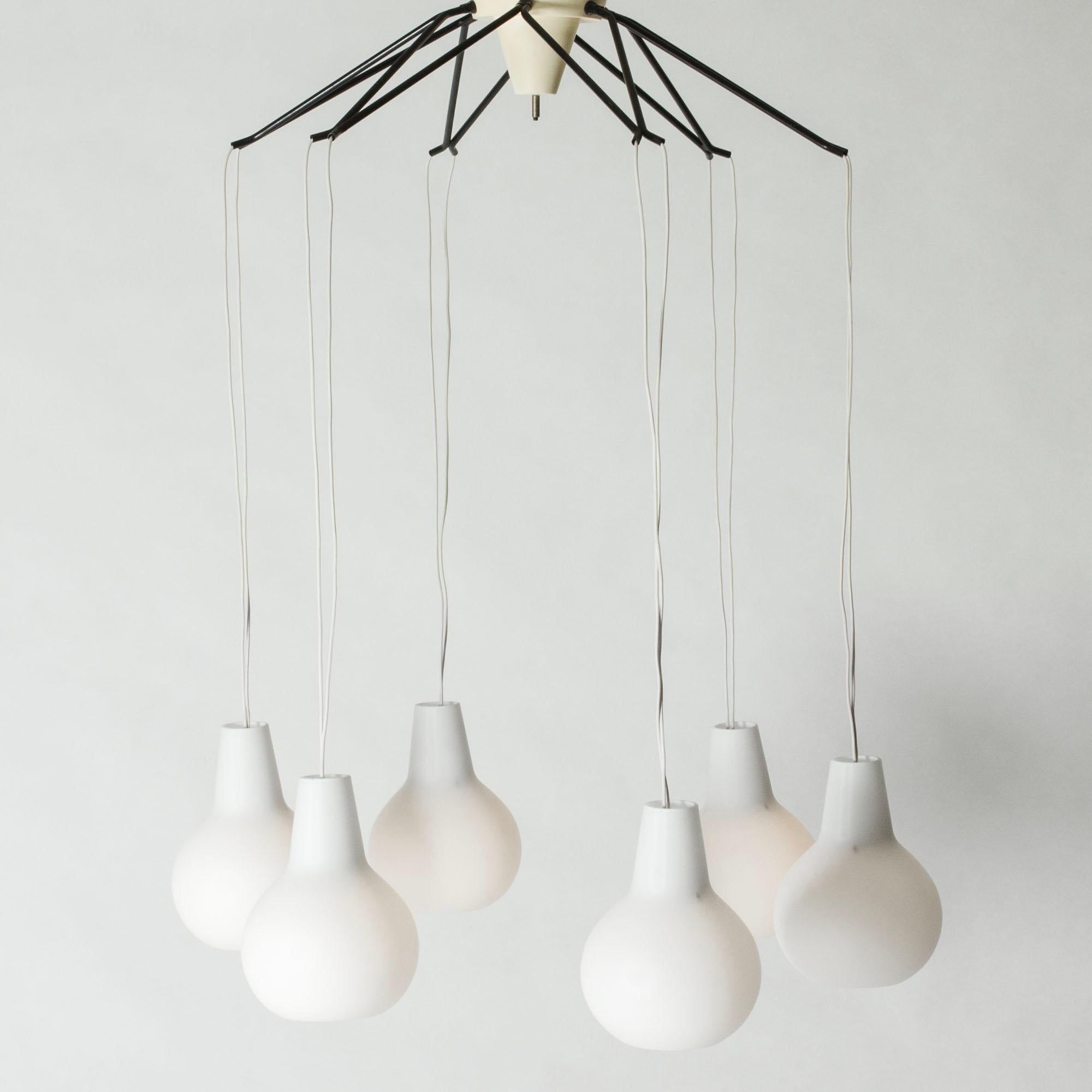 Scandinavian Modern Midcentury Modern Chandelier from ASEA, Sweden, 1950s For Sale