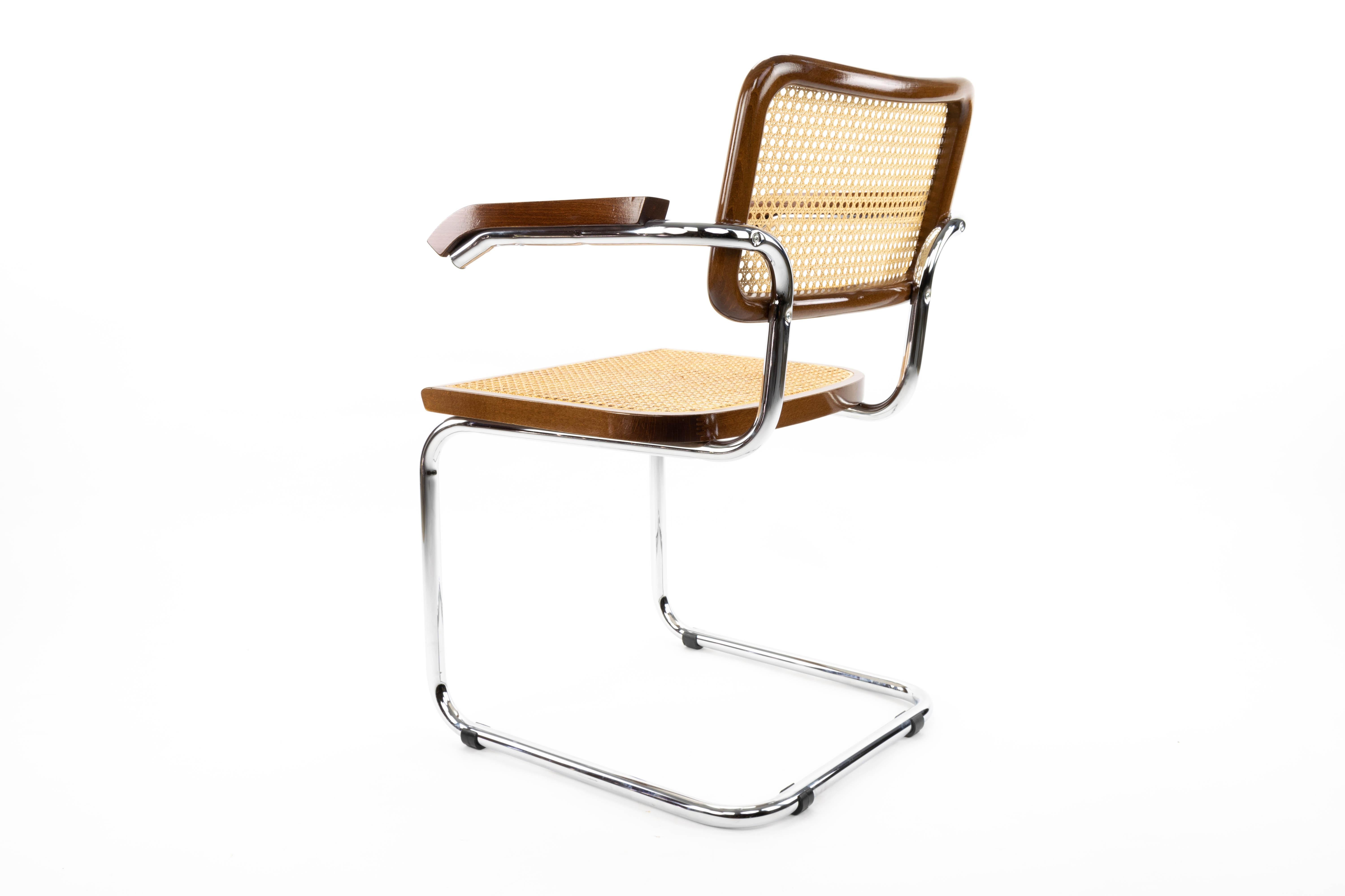Mid-Century Modern Chrome and Walnut Chairs by Marcel Breuer, Italy, 1970s 4