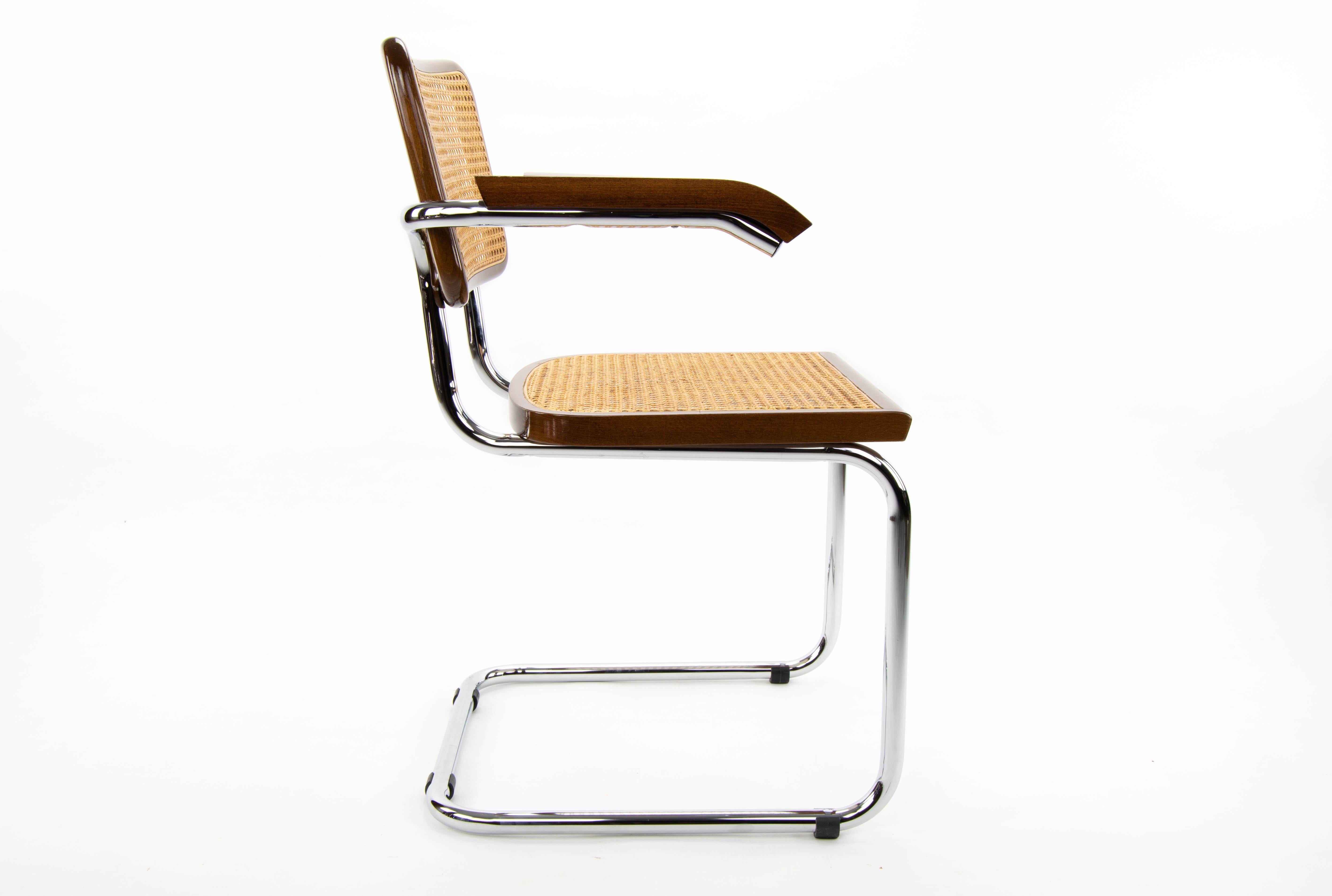 Mid-Century Modern Chrome and Walnut Chairs by Marcel Breuer, Italy, 1970s 8