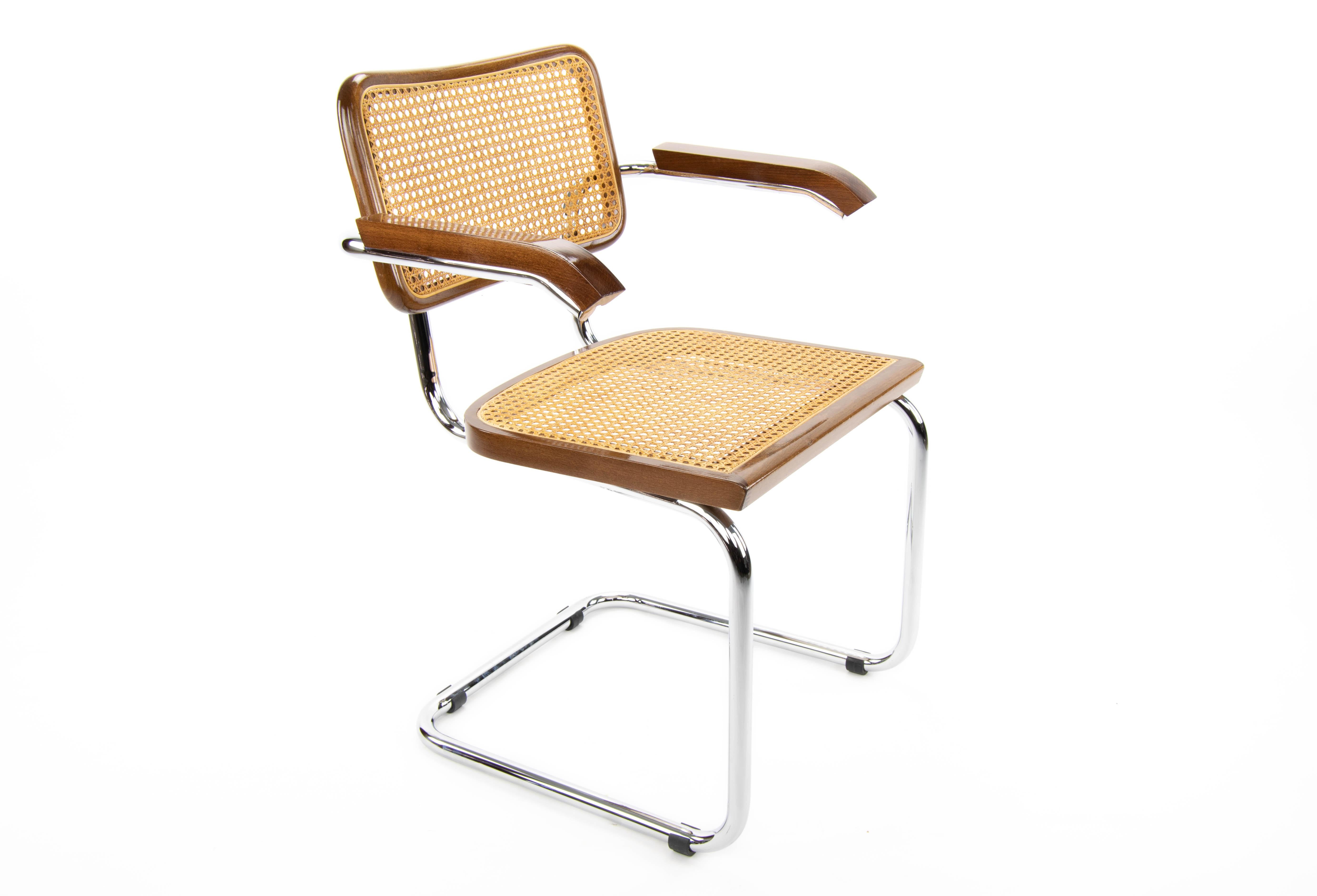 Mid-Century Modern Chrome and Walnut Chairs by Marcel Breuer, Italy, 1970s 9
