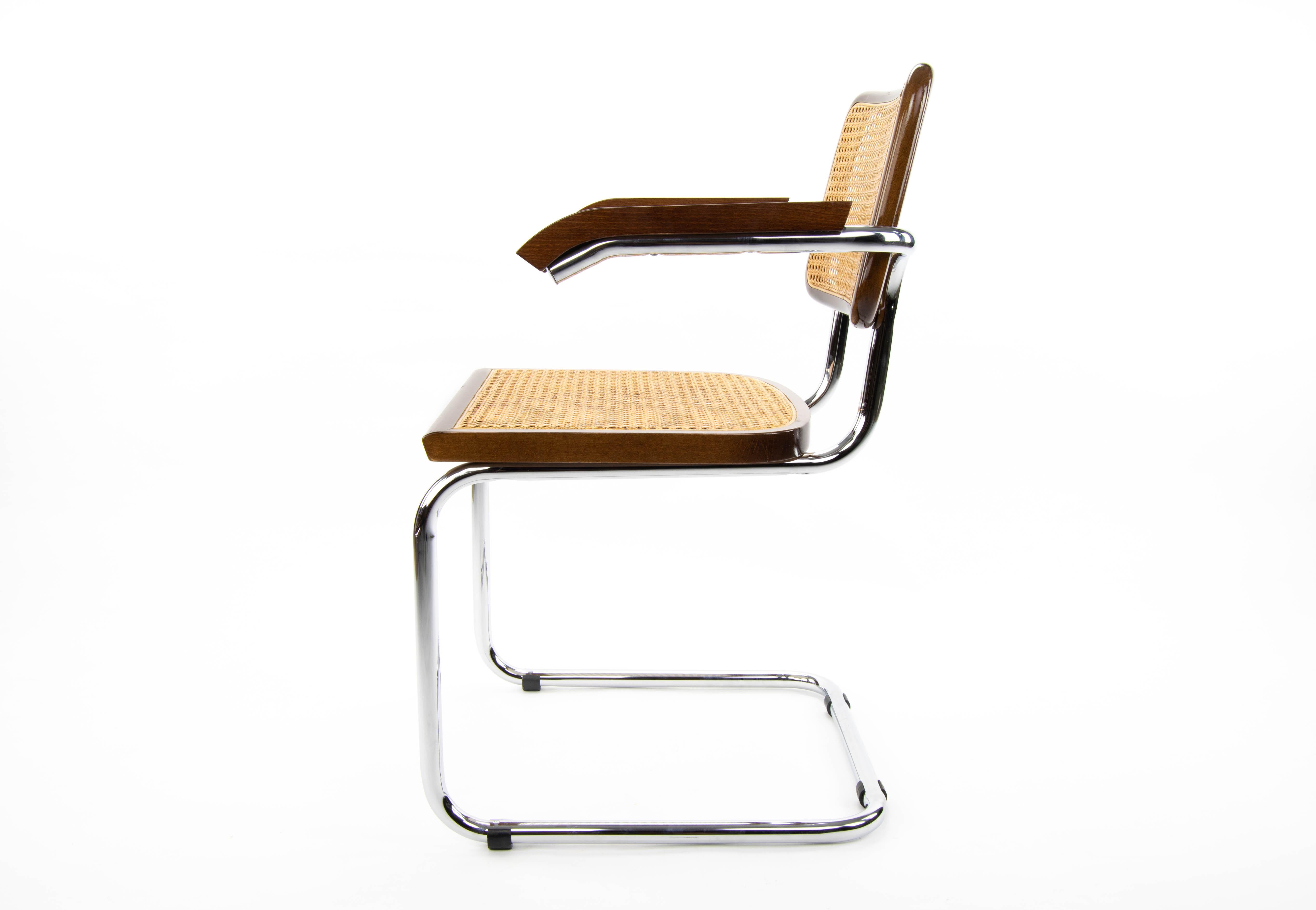 Mid-Century Modern Chrome and Walnut Chairs by Marcel Breuer, Italy, 1970s 3