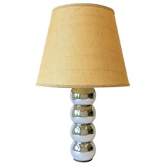 1970s Modern Stacked Chrome Ball Desk or Table Lamp Small