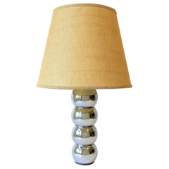 1970s Modern Stacked Chrome Ball Desk or Table Lamp Small 