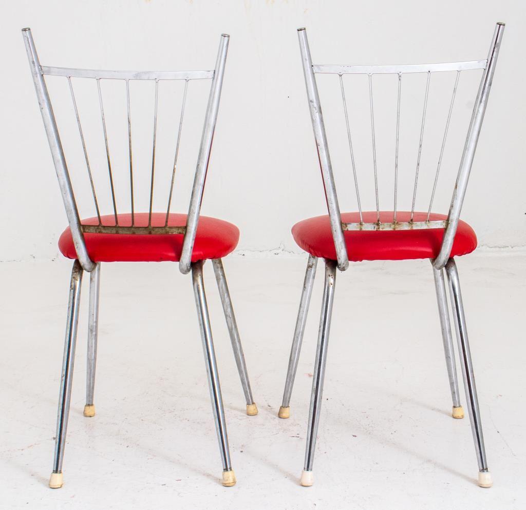 20th Century Midcentury Modern Chrome Breakfast Chairs, Pr For Sale