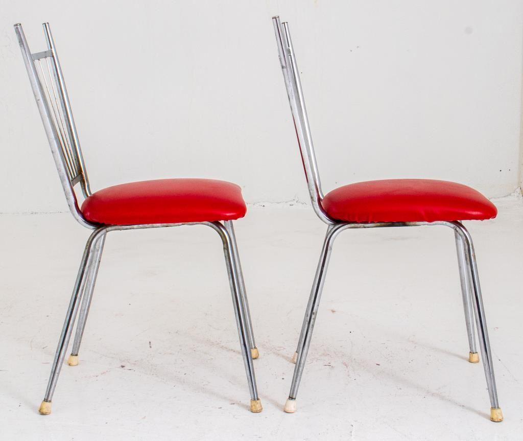 Midcentury Modern Chrome Breakfast Chairs, Pr For Sale 1
