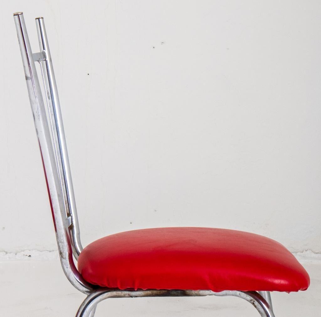 Midcentury Modern Chrome Breakfast Chairs, Pr For Sale 2