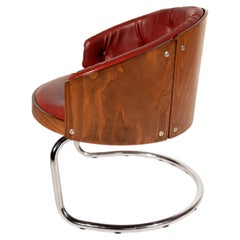 Midcentury Modern Chrome Tubular Coctail Lounge Chairs Set of Two