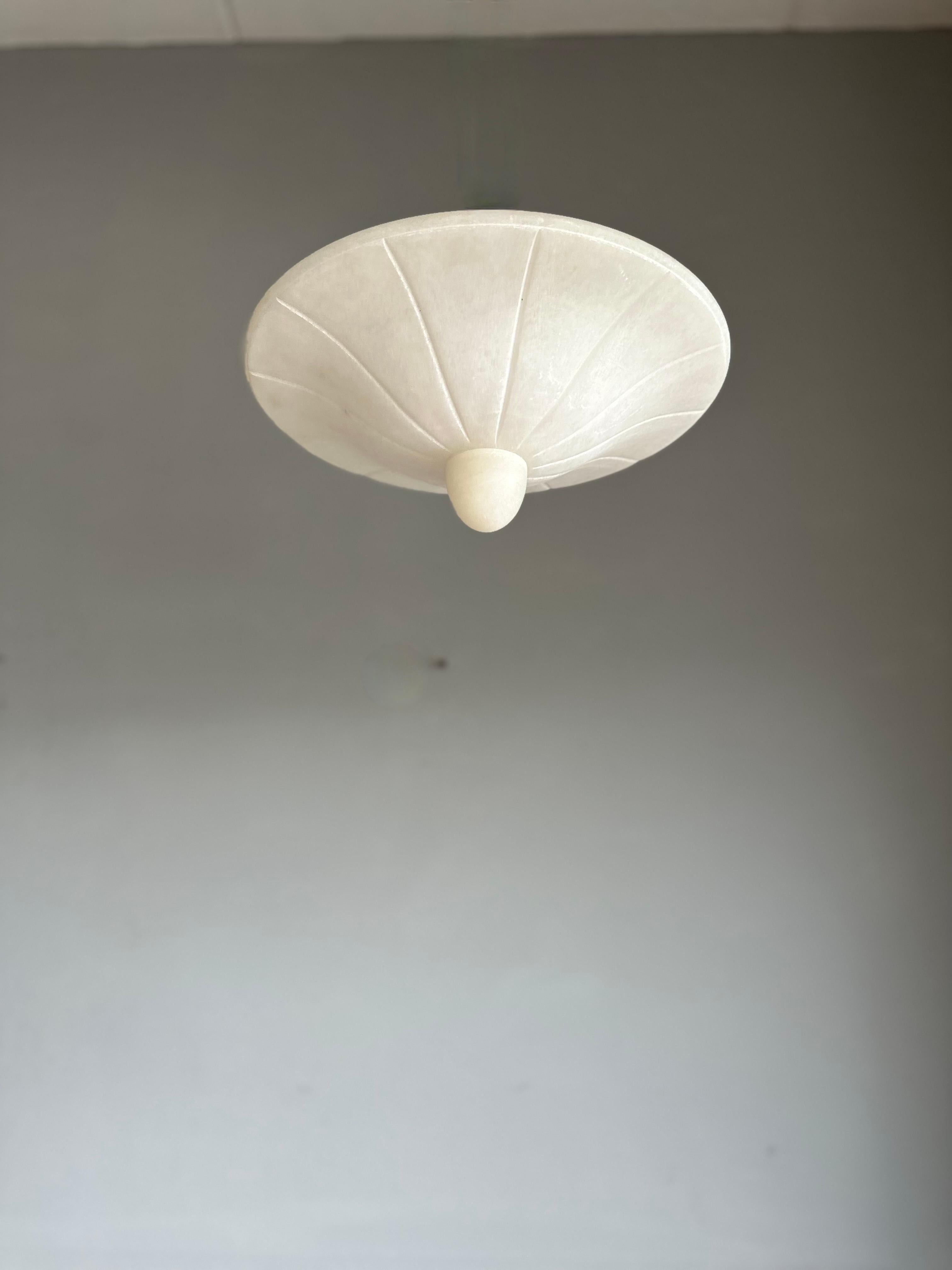 Midcentury Modern Classical Design, Alabaster Flush Mount / Pendant Light For Sale 5