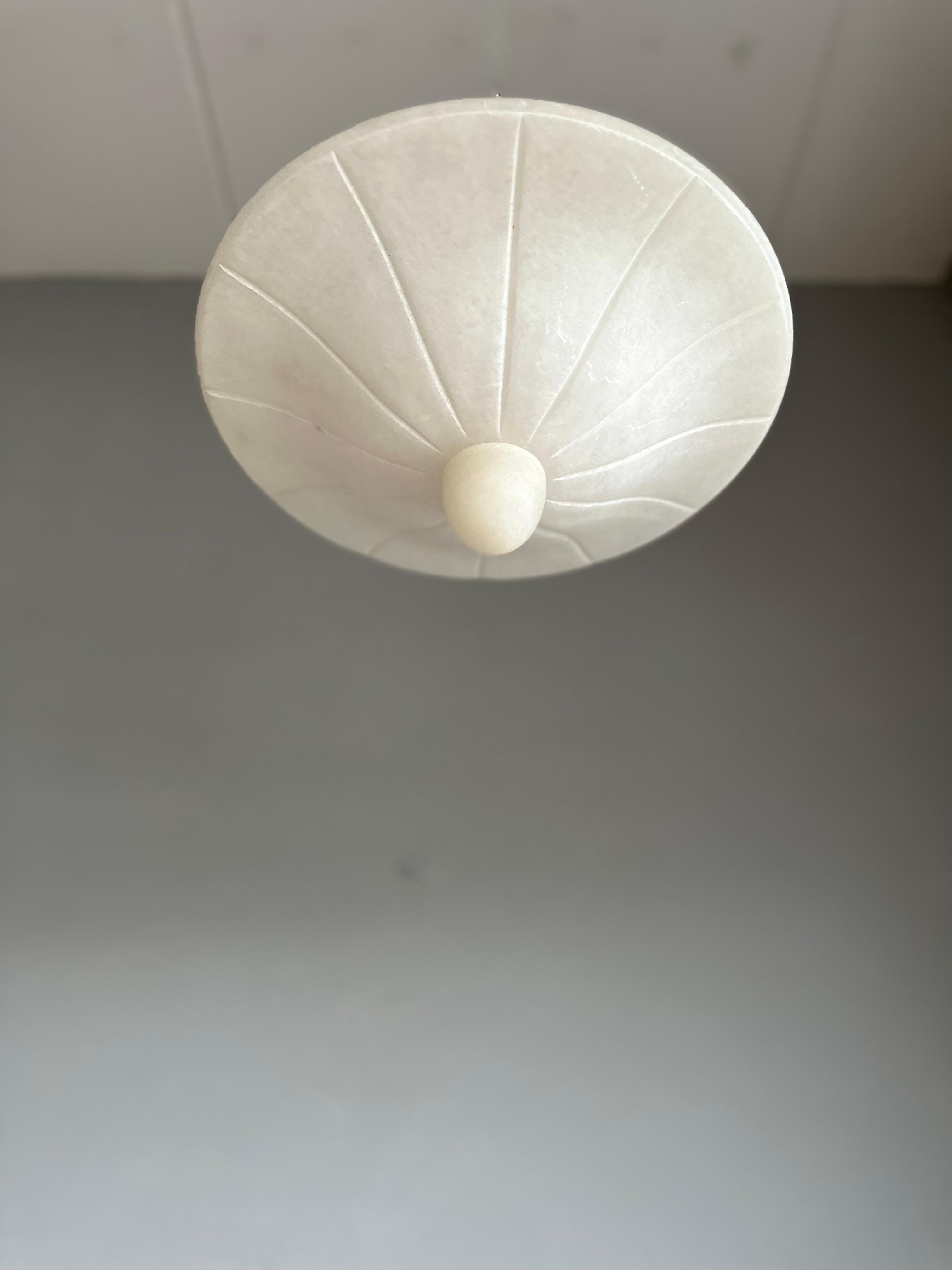 Midcentury Modern Classical Design, Alabaster Flush Mount / Pendant Light For Sale 6
