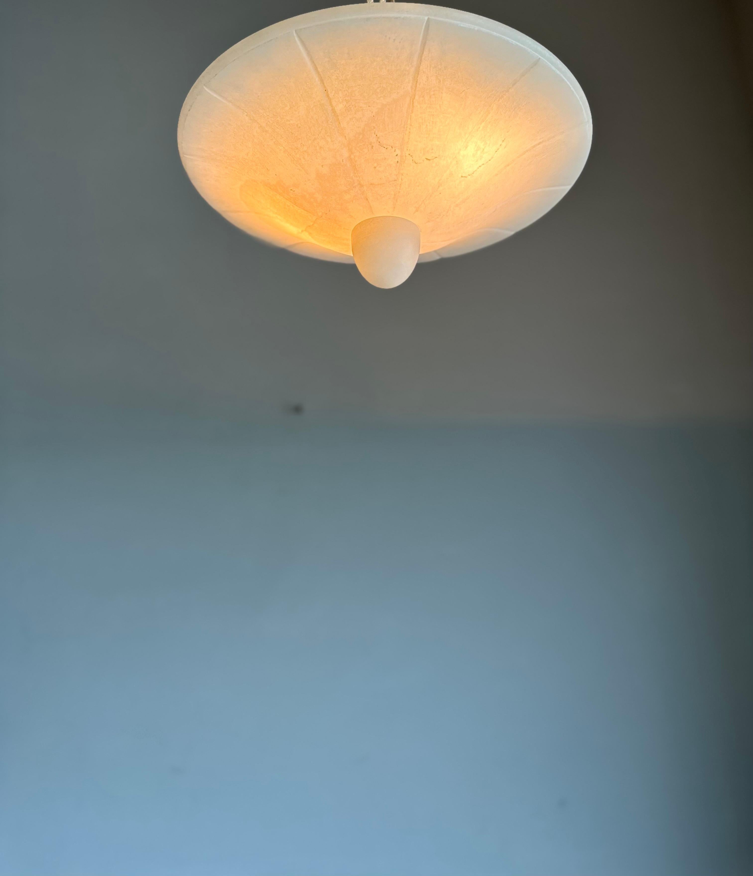 Midcentury Modern Classical Design, Alabaster Flush Mount / Pendant Light For Sale 8