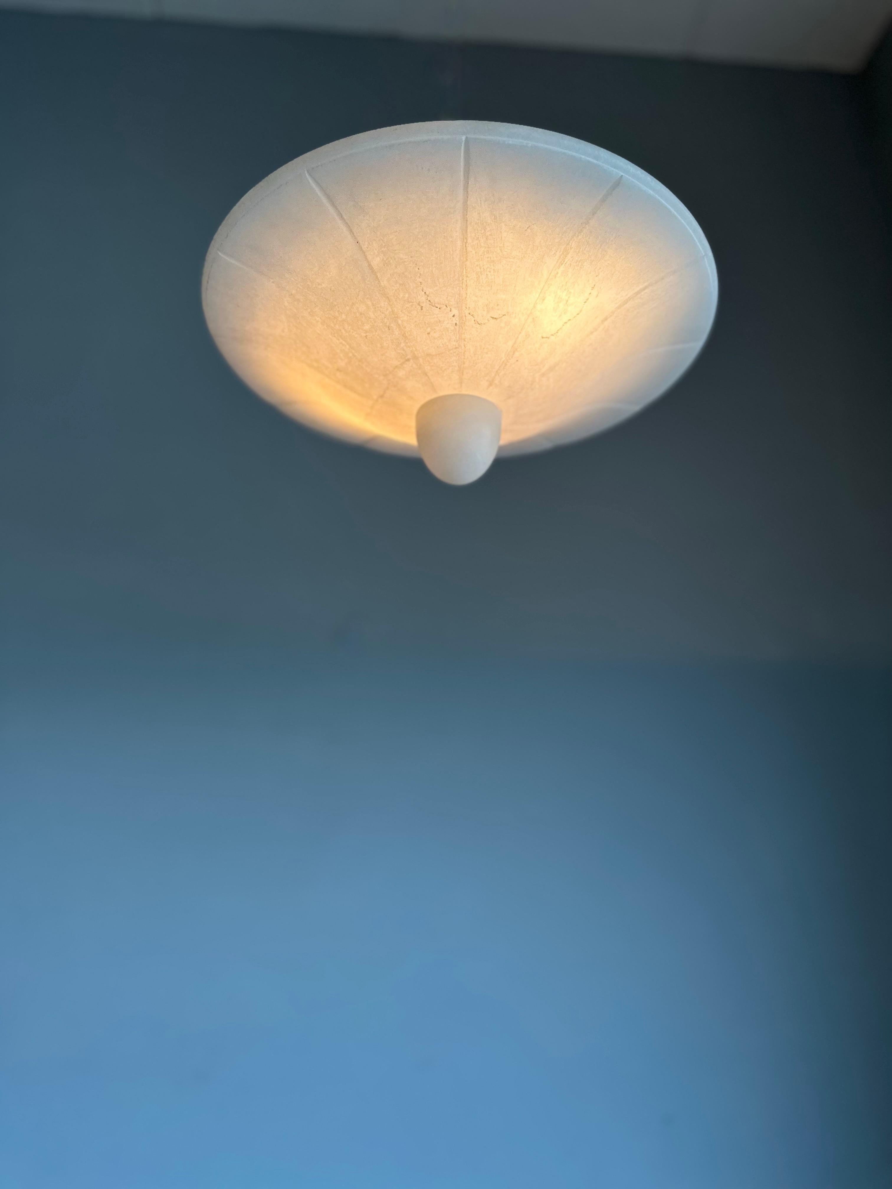 Midcentury Modern Classical Design, Alabaster Flush Mount / Pendant Light For Sale 9