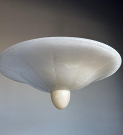 Midcentury Modern Classical Design, Alabaster Flush Mount / Pendant Light
