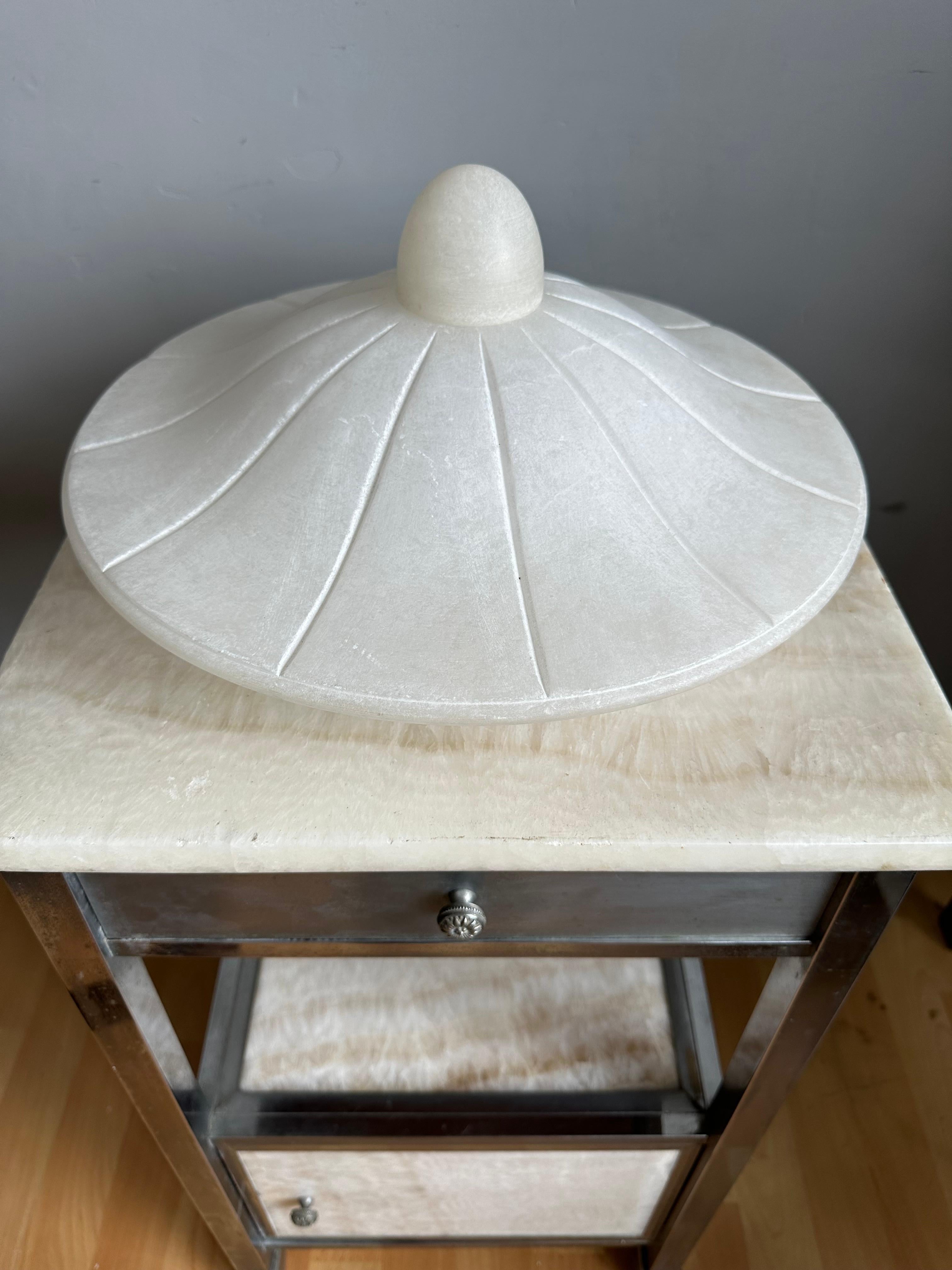 Mid-Century Modern Midcentury Modern Classical Design, Alabaster Flush Mount / Pendant Light For Sale