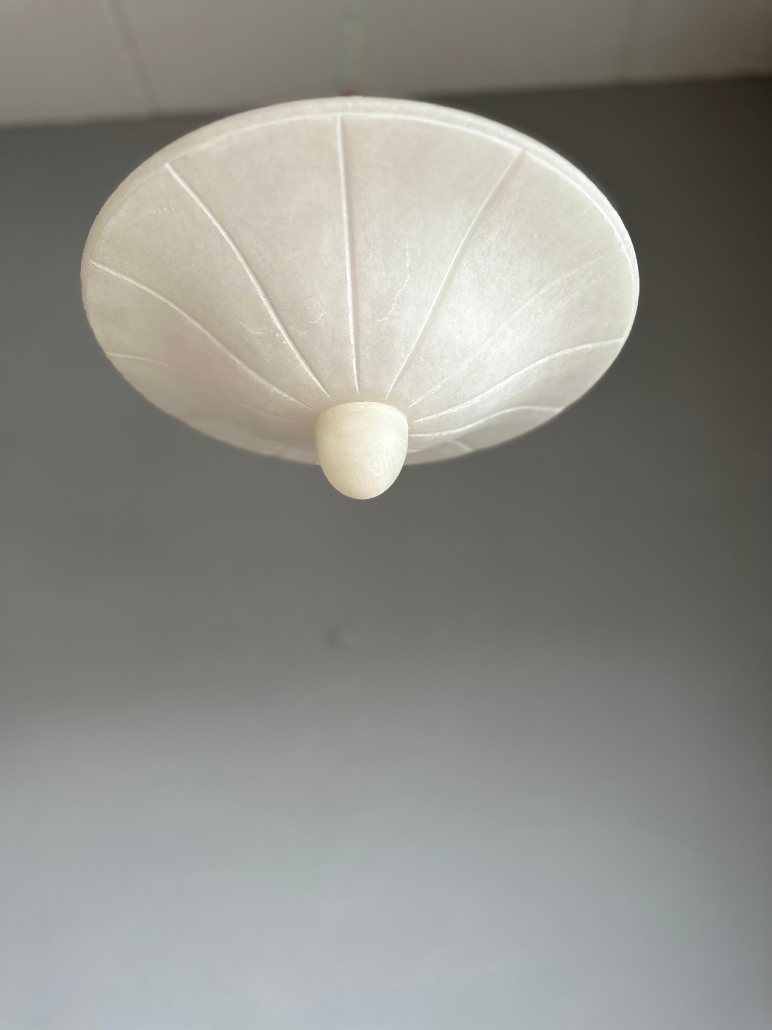 Midcentury Modern Classical Design, Alabaster Flush Mount / Pendant Light For Sale 1