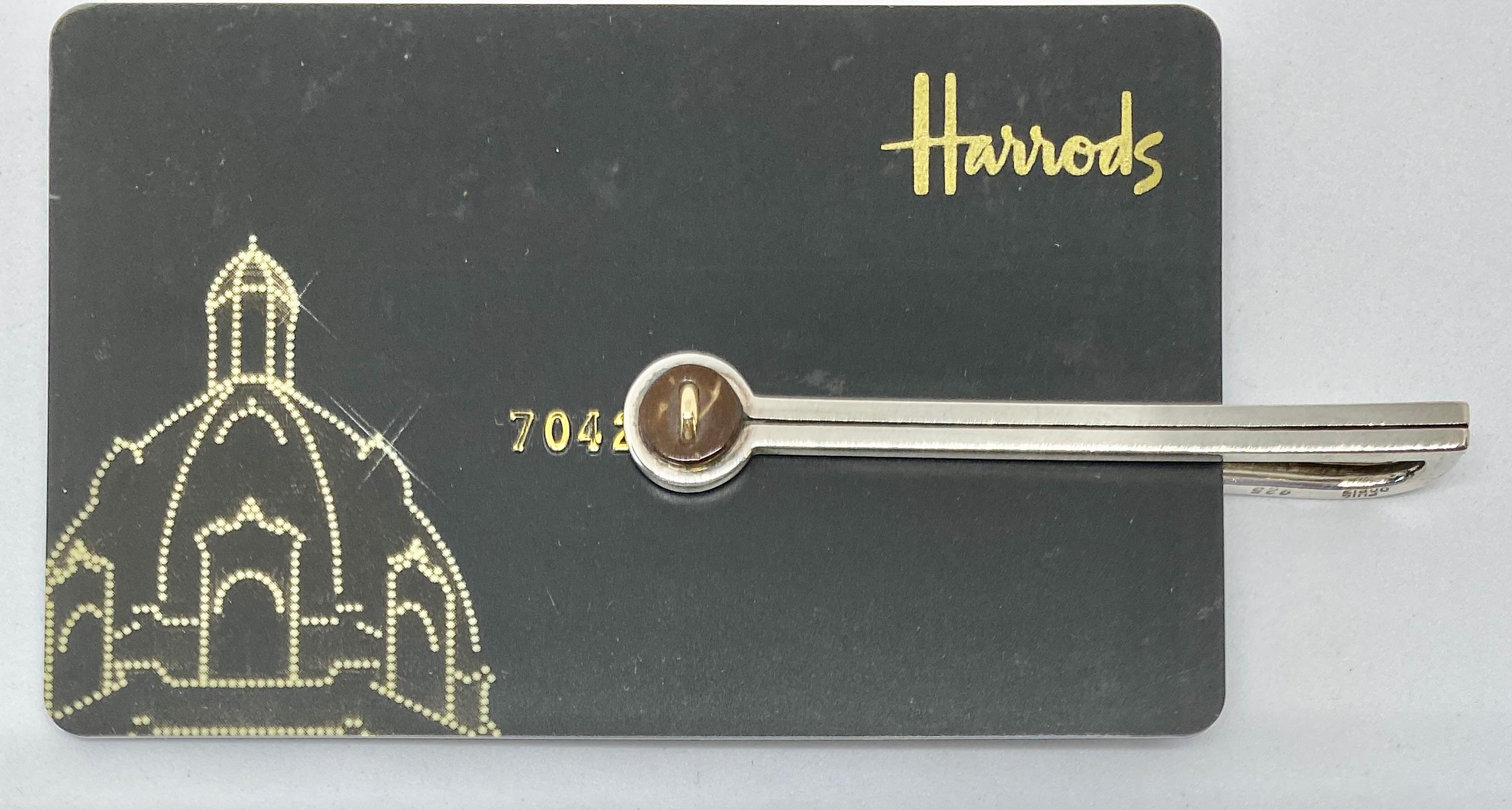 Mid-Century Modern Clip in Gold, Ebenholz und Sterling von Puig Doria für Damen oder Herren im Angebot