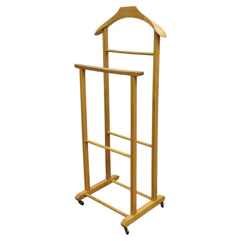 Mid Century Modern Clothes Hanger Valet Wood Italian Design 1970s For