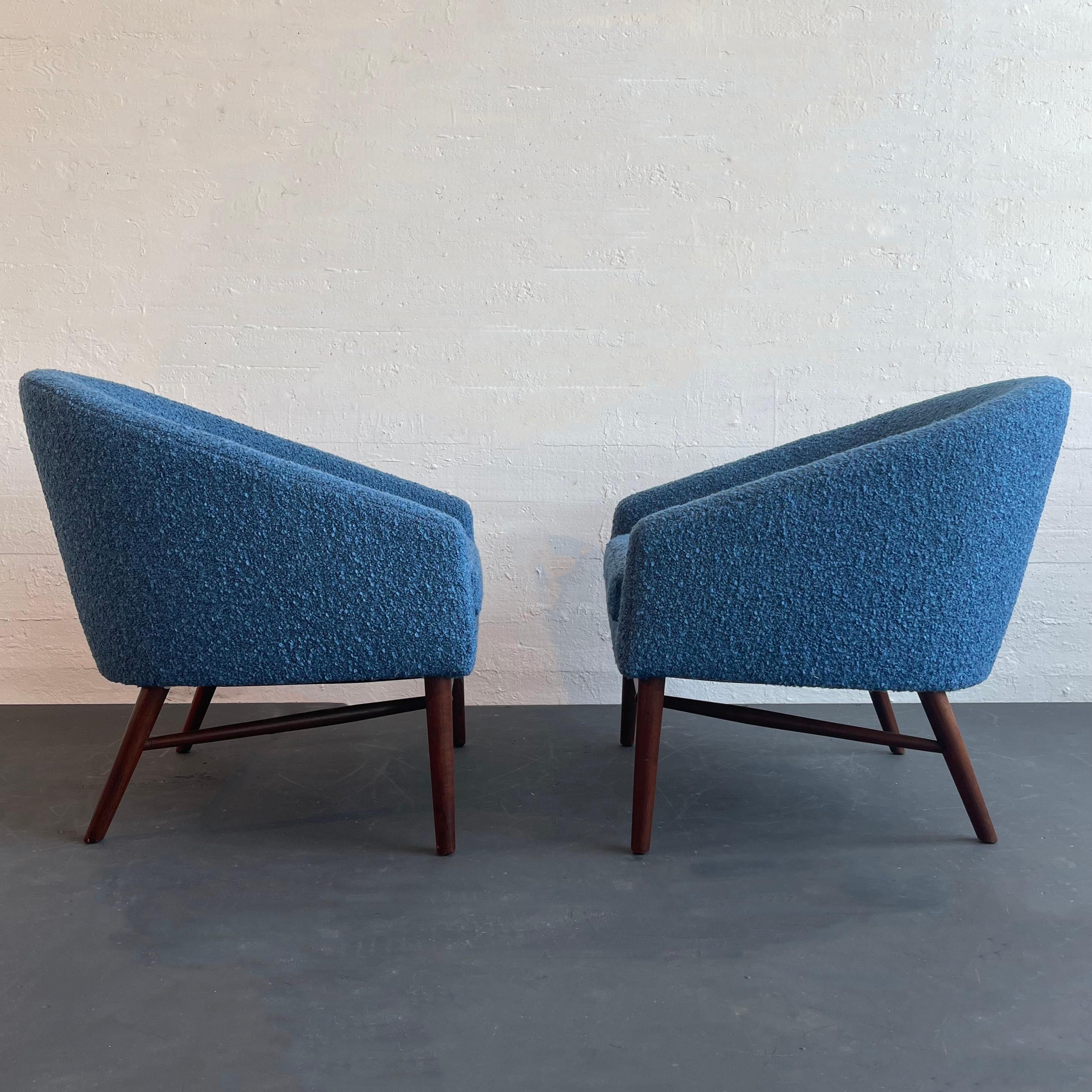 Bouclé Midcentury Modern Club Chairs By Lawrence Peabody For Richardson Nemschoff For Sale