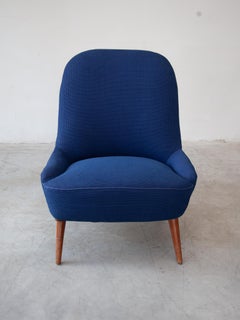 Midcentury Modern Cobalt Blue Lounge Chair by Fredericia, Denmark, 1950s