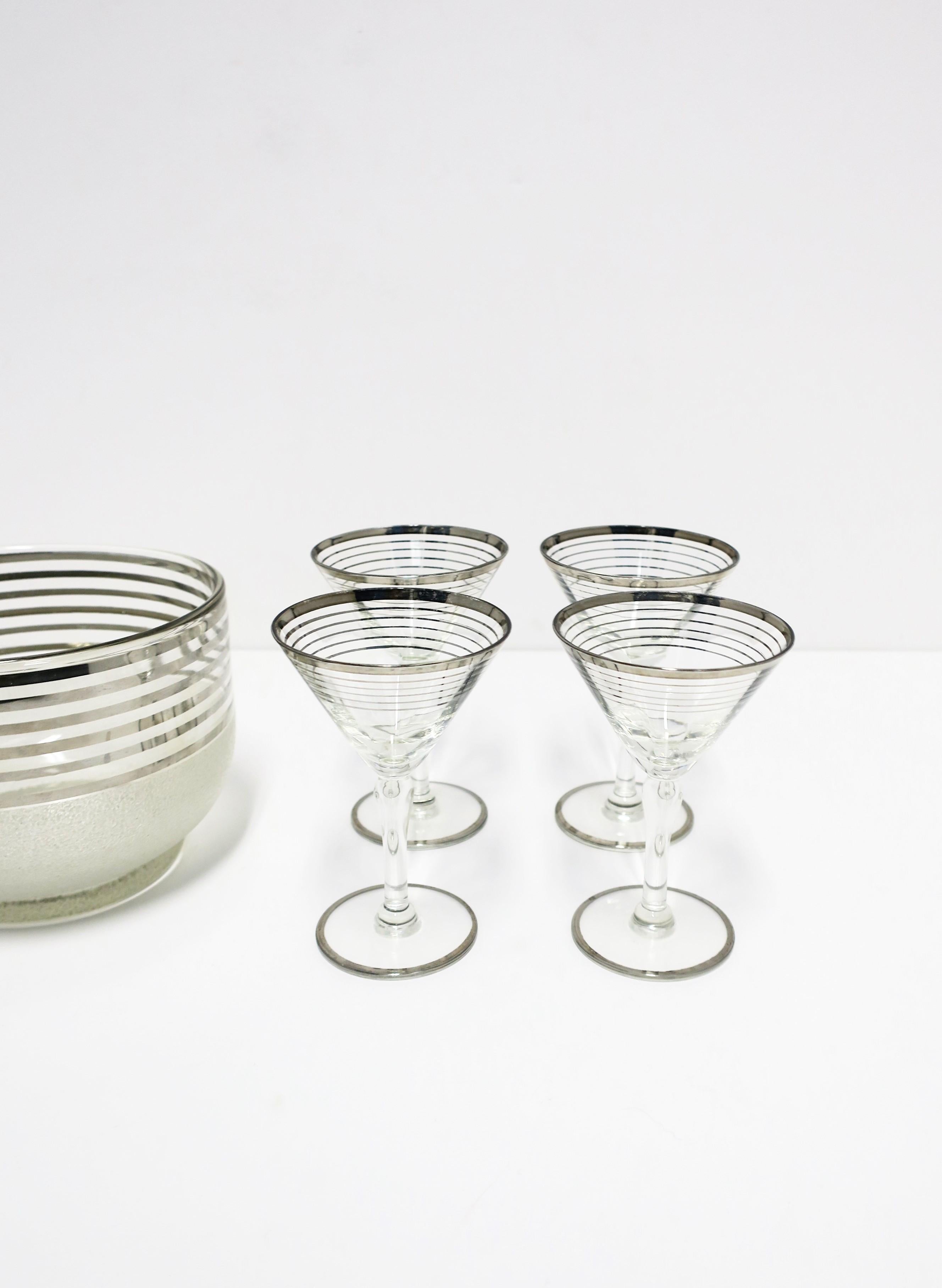Mid-Century Modern Cocktail or Martini Glasses, Set of 4 7