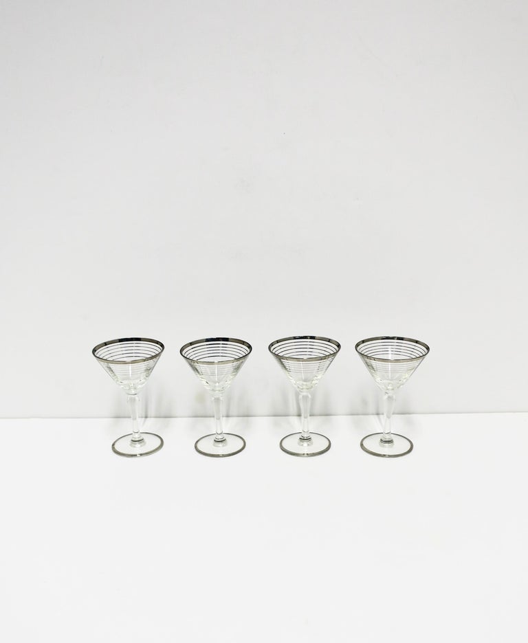 Mid-Century Modern Cocktail or Martini Glasses, Set of 4 at