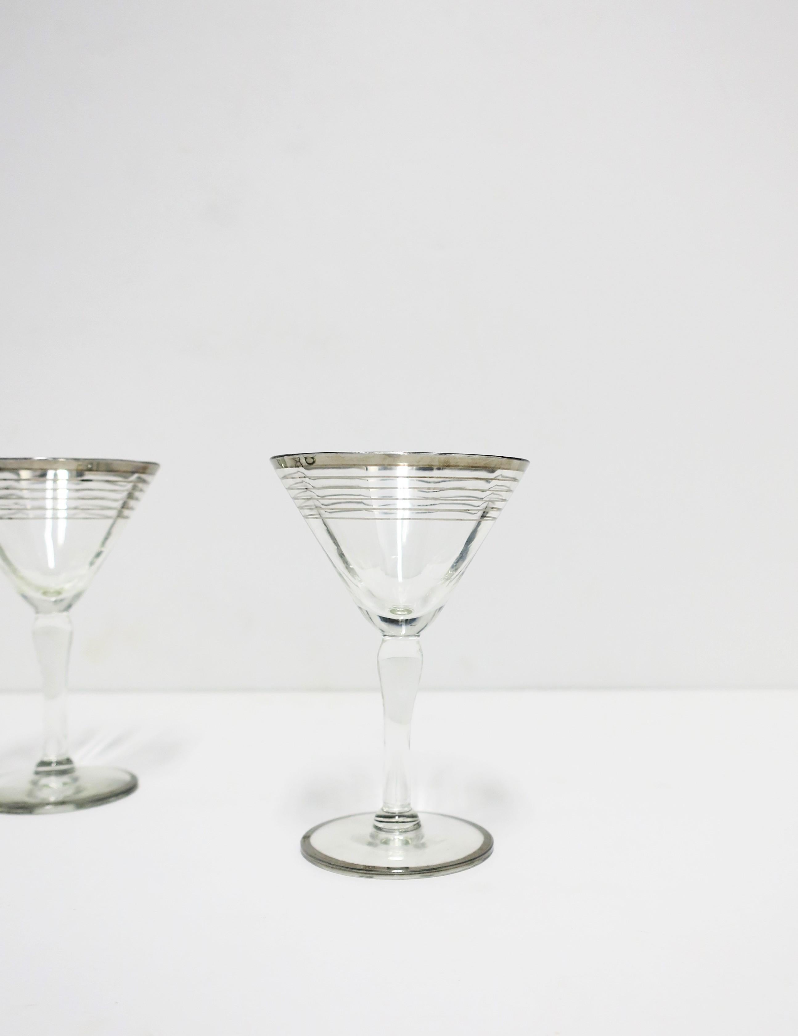20th Century Mid-Century Modern Cocktail or Martini Glasses, Set of 4