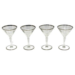 Mid-Century Modern Cocktail or Martini Glasses, Set of 4