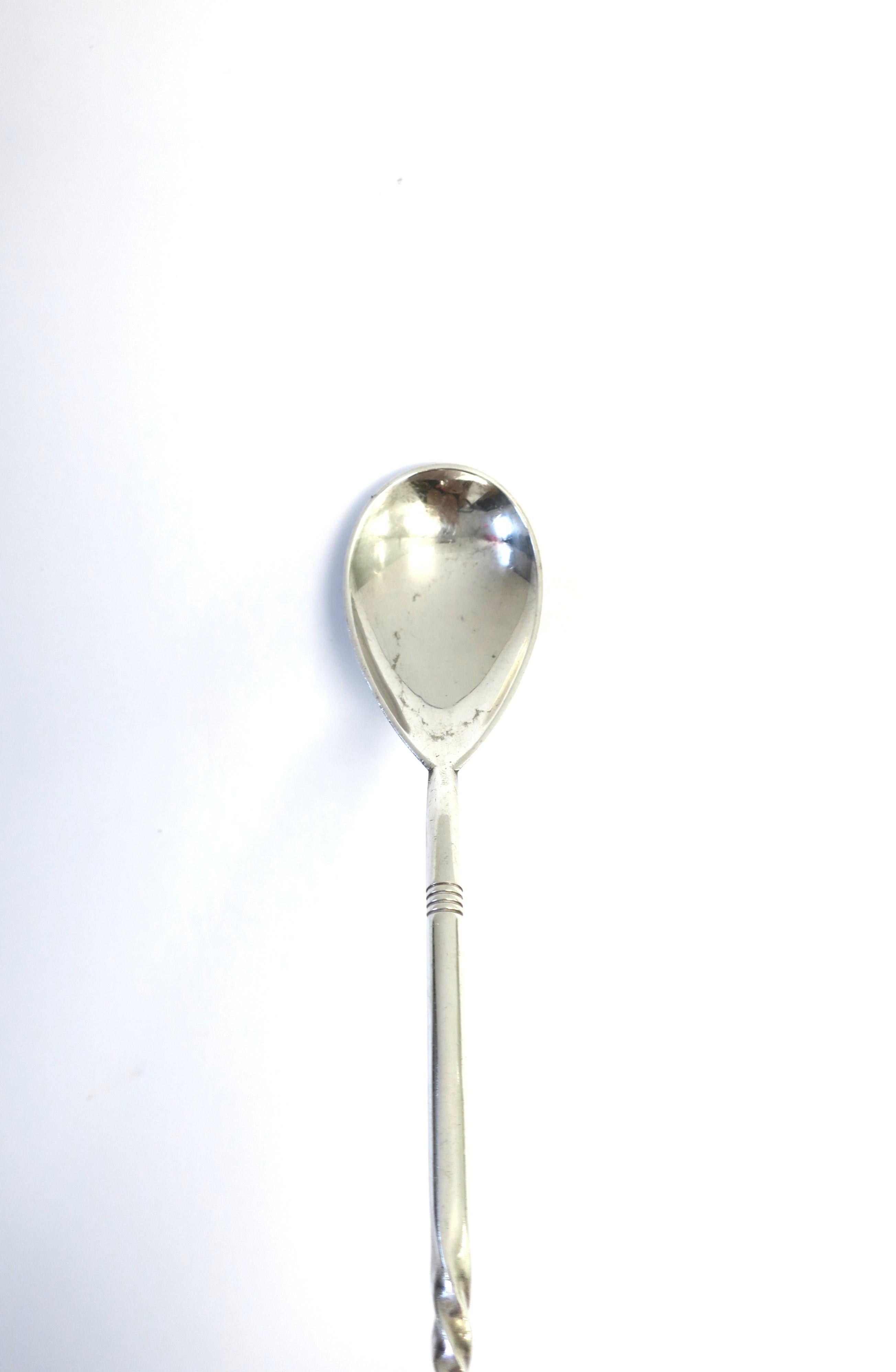 Metal Midcentury Modern Cocktail Spoon Stirrer Silver-Plate by Gorham, 20th c