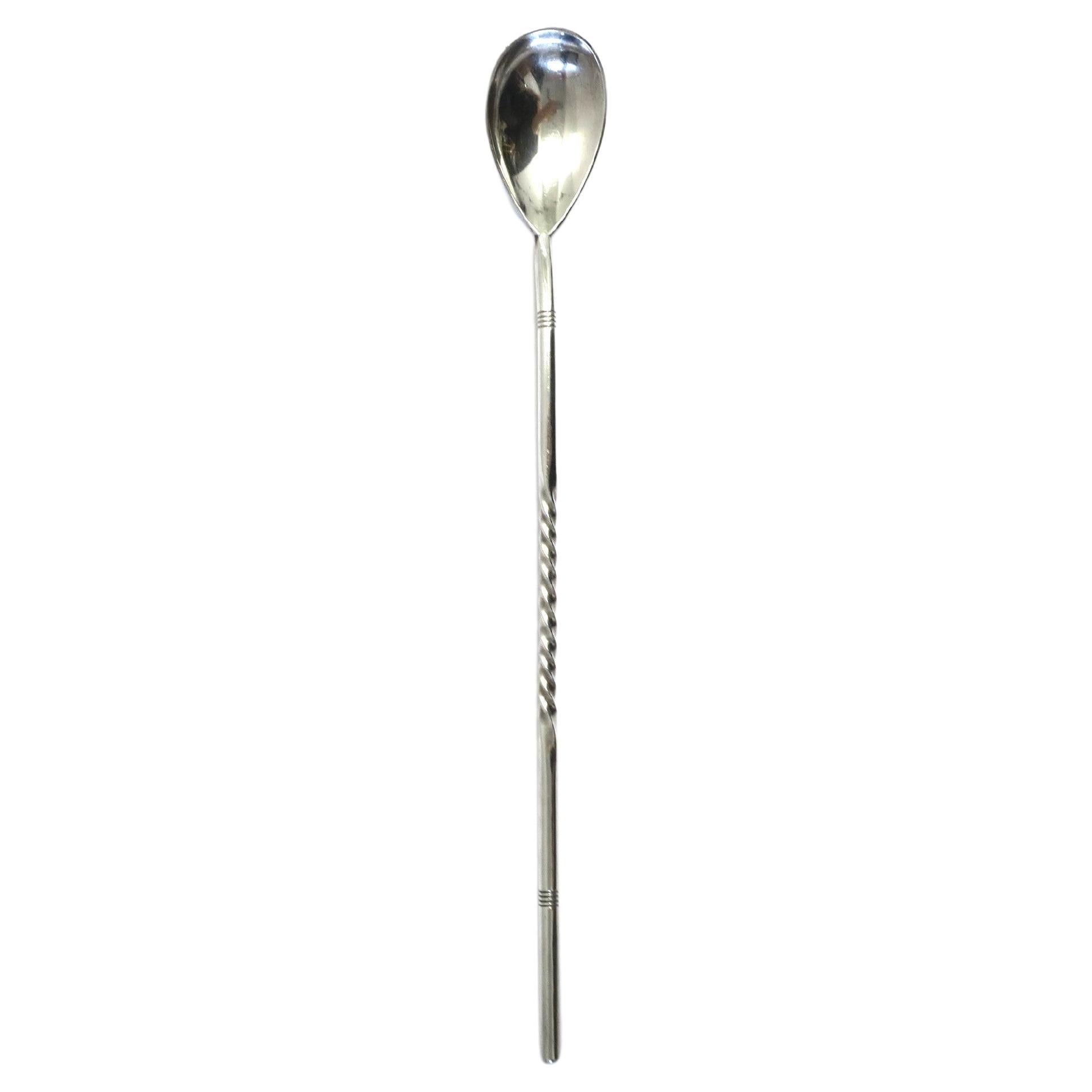 Midcentury Modern Cocktail Spoon Stirrer Silver-Plate by Gorham, 20th c