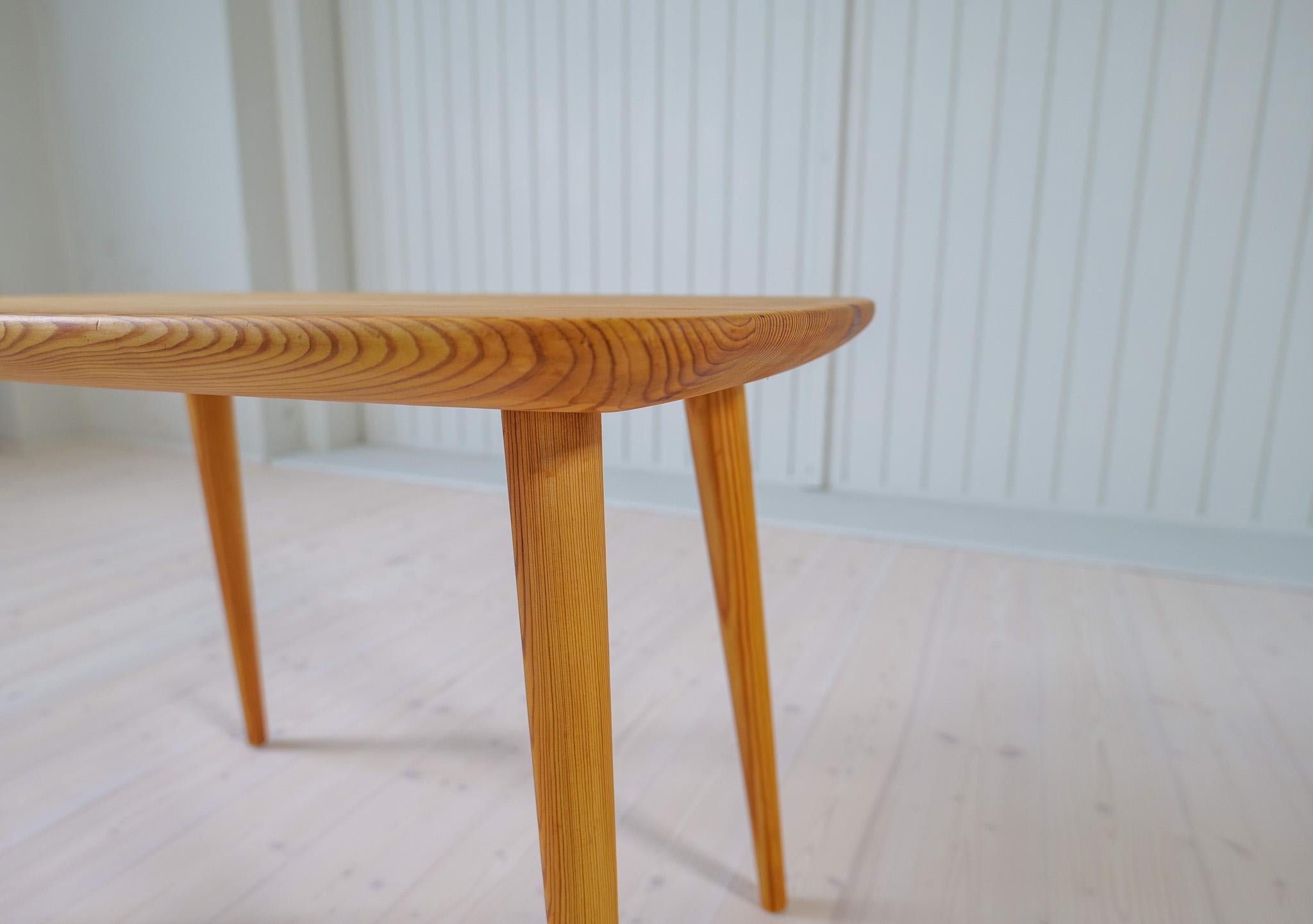 Table basse moderne du milieu du siècle en pin, Suède, années 1940 en vente 7