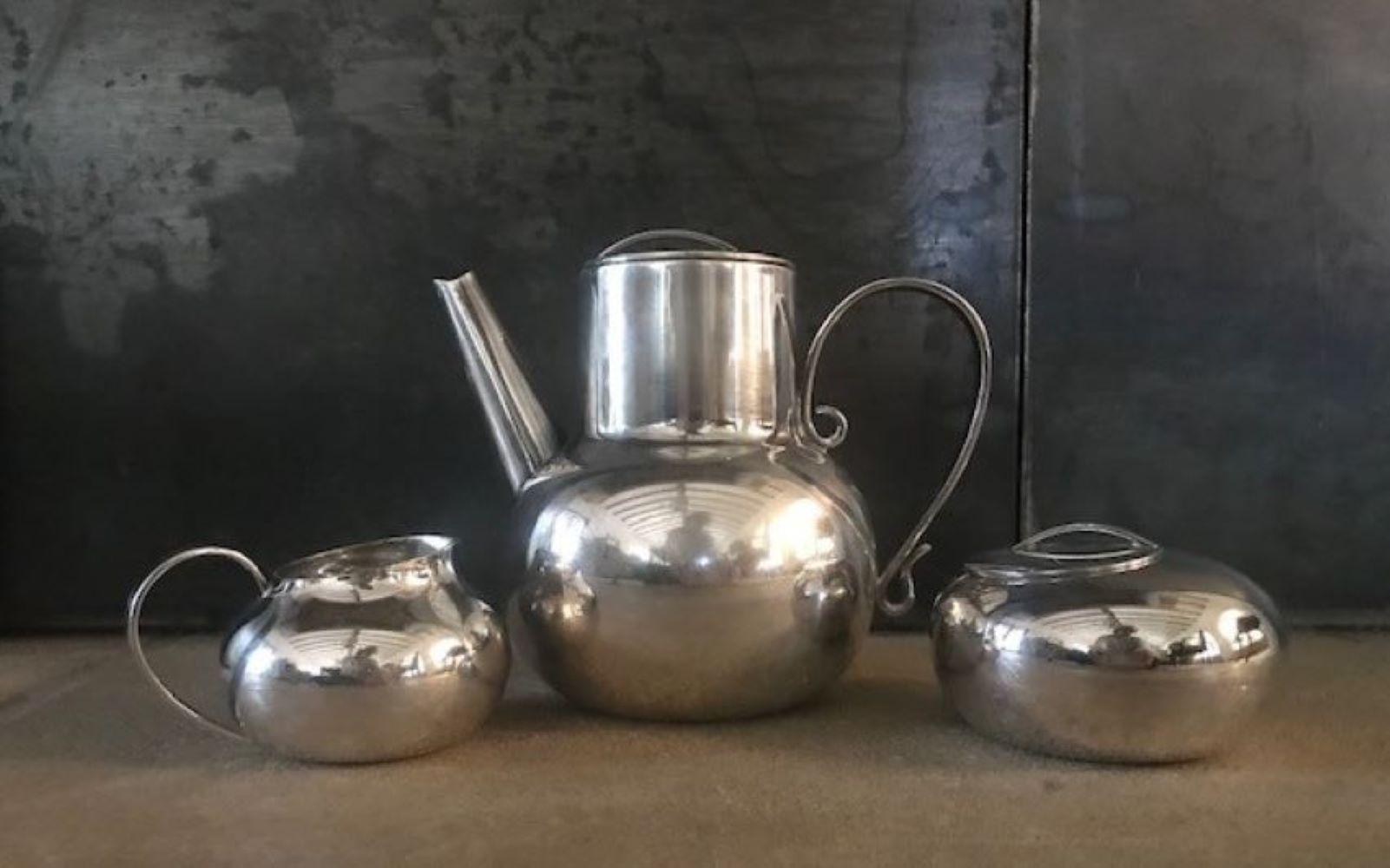 French Mid-Century Modern Coffee Set Designed by Lino Sabattini for Christofle c. 1950s