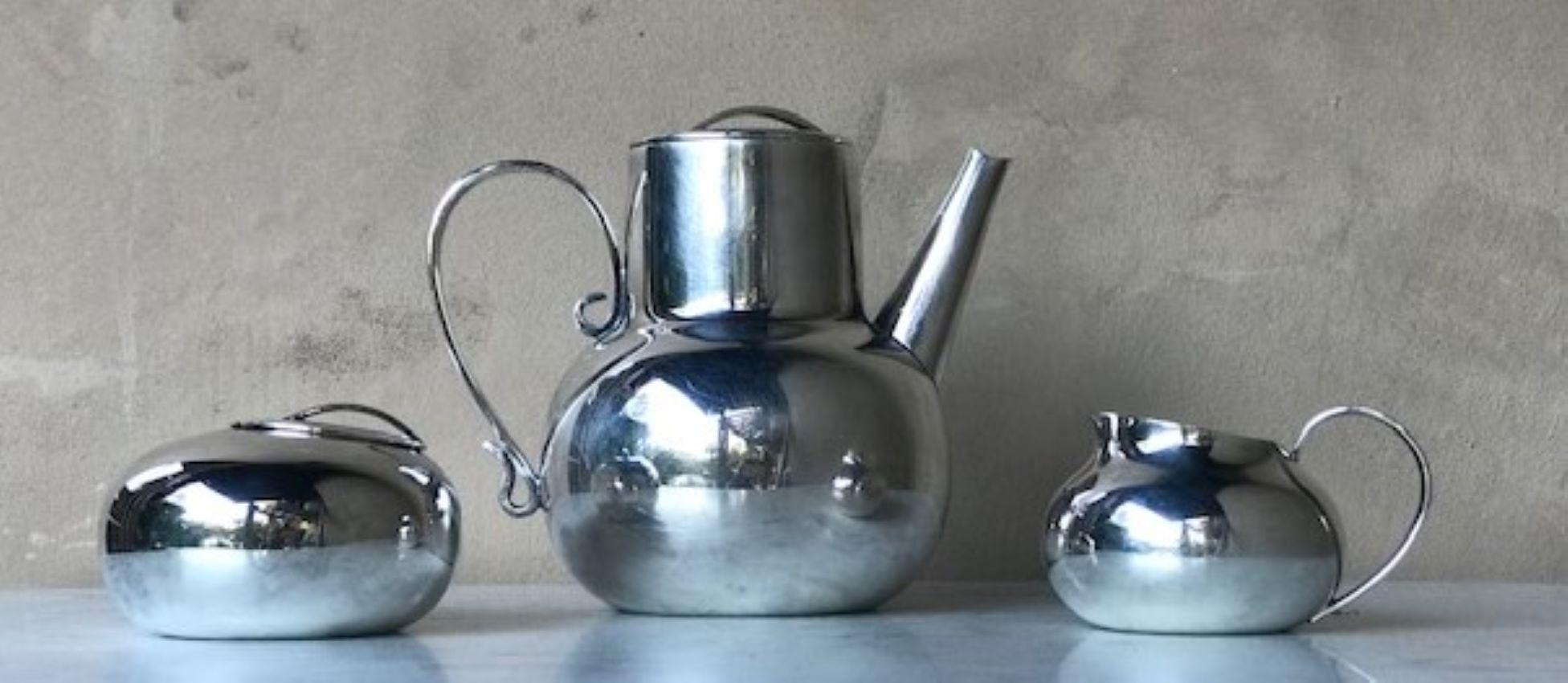 Mid-Century Modern Coffee Set Designed by Lino Sabattini for Christofle c. 1950s In Good Condition In Ross, CA