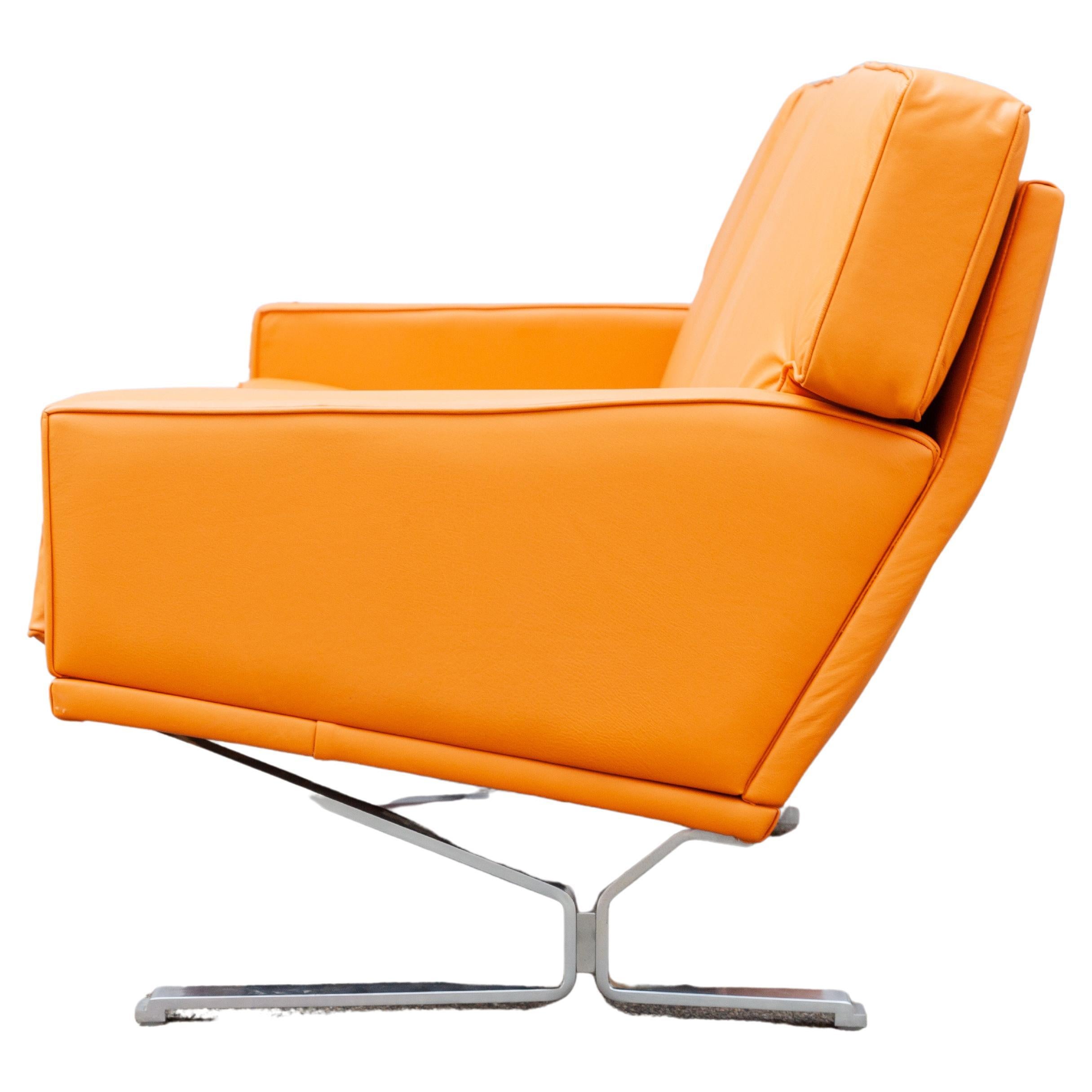 Sofá de cuatro plazas de color coñac moderno de mediados de siglo, sofá cama Años 60, Alemania Alemán en venta