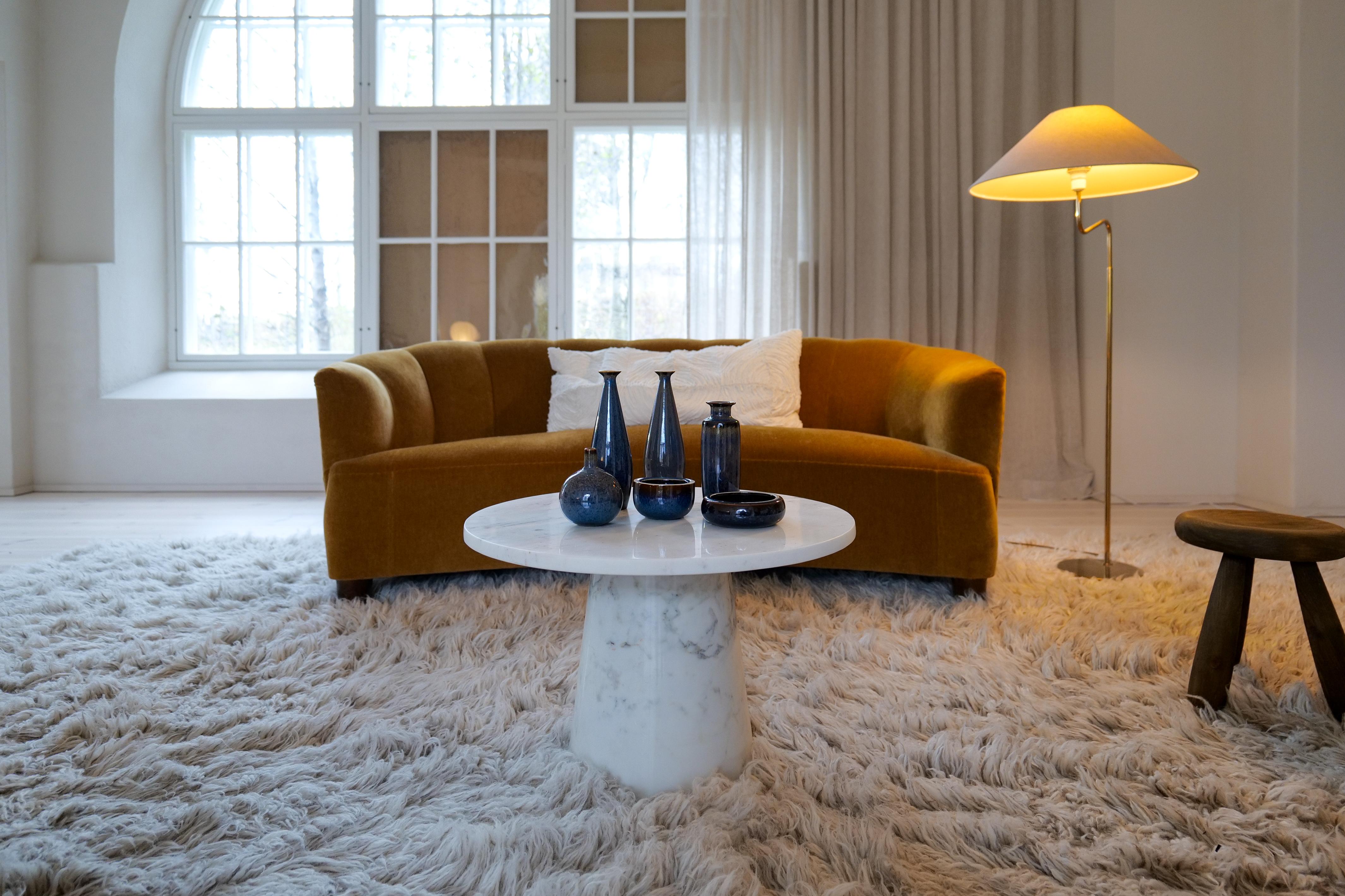 These vases and bowls from Rörstrand and maker/designer Carl Harry Stålhane, are a great example of midcentury modern quality and design made in Sweden during the 1950s and 1960s. The sculptural shape together with the amazing glaze gives this