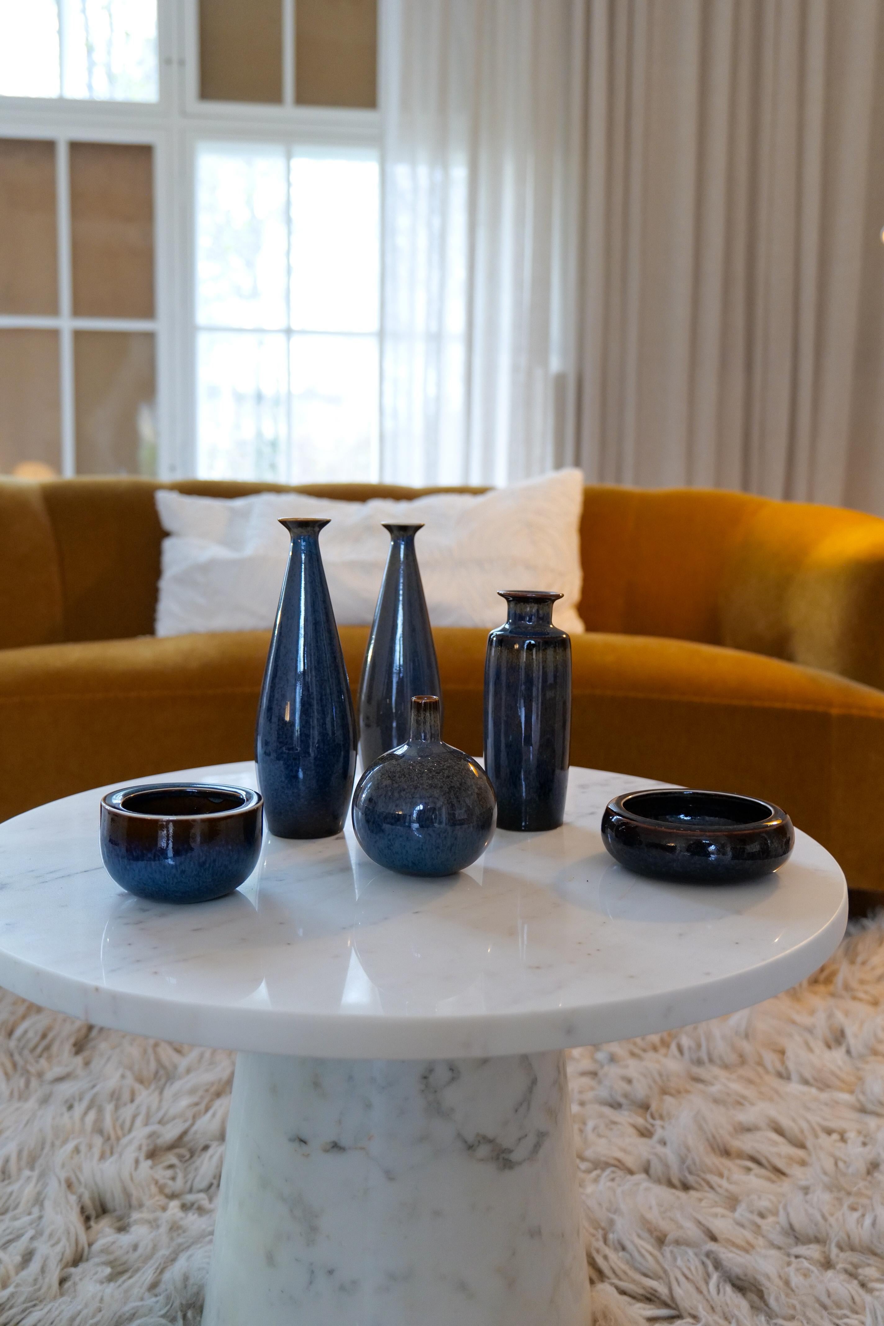 Midcentury Modern Collection of 6 Vessels Carl Harry Stålhane Rörstrand Sweden In Good Condition For Sale In Hillringsberg, SE