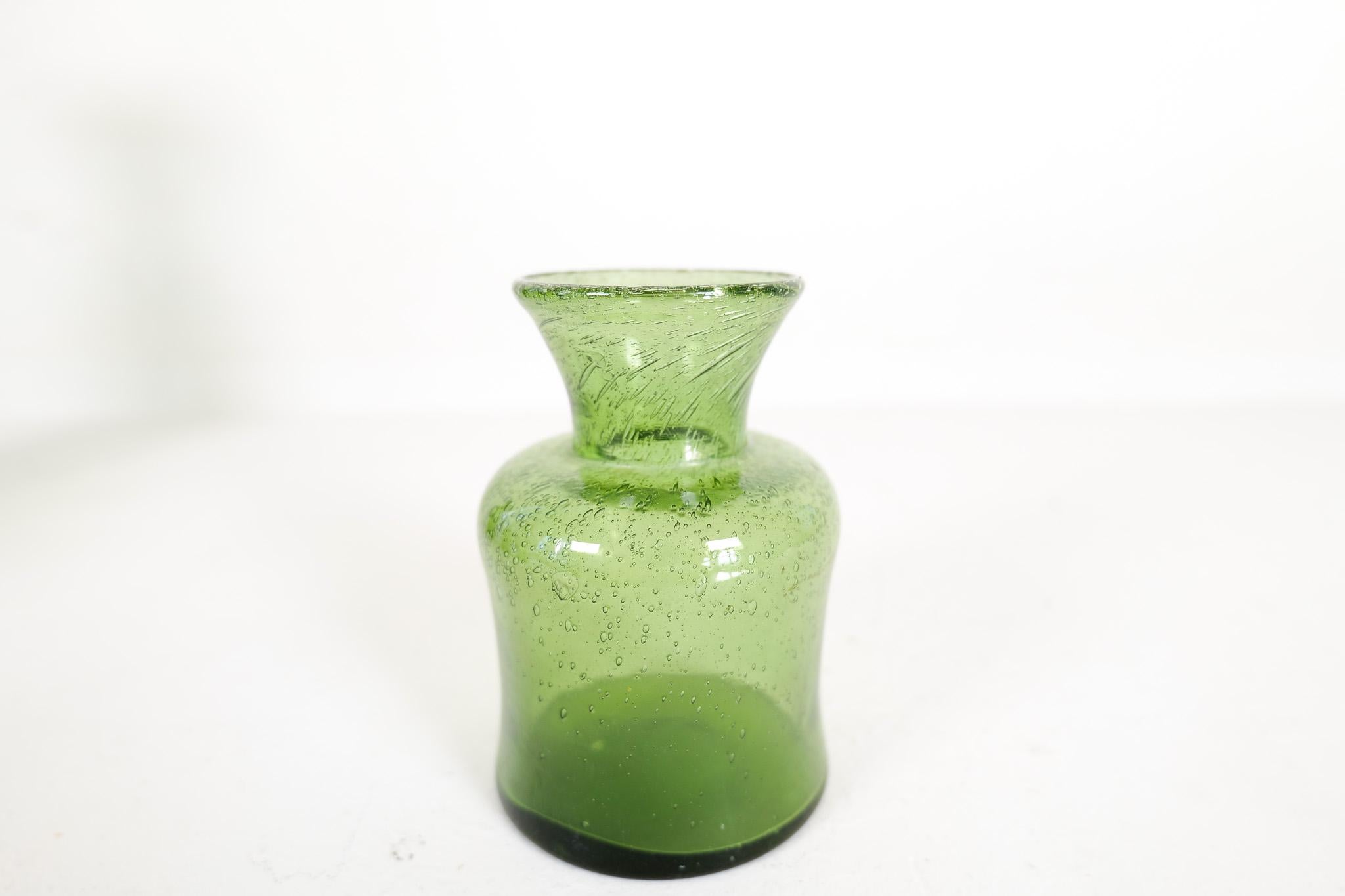 Midcentury Modern Collection of Six Green Vases by Erik Hoglund, Sweden, 1960s For Sale 5