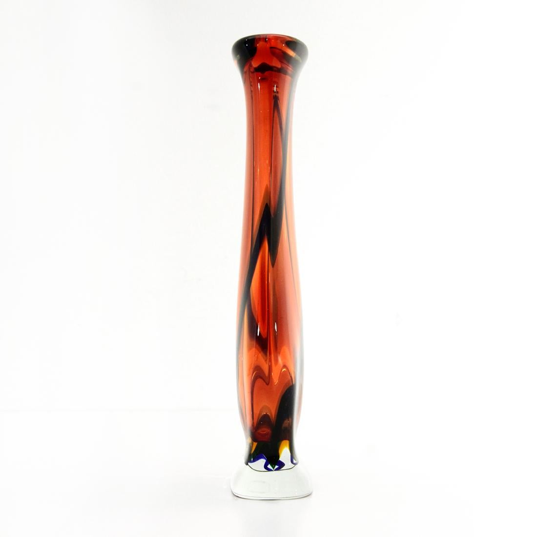 Mid-Century Modern Midcentury Modern Colored Murano Glass Flower Vase, 1950s For Sale