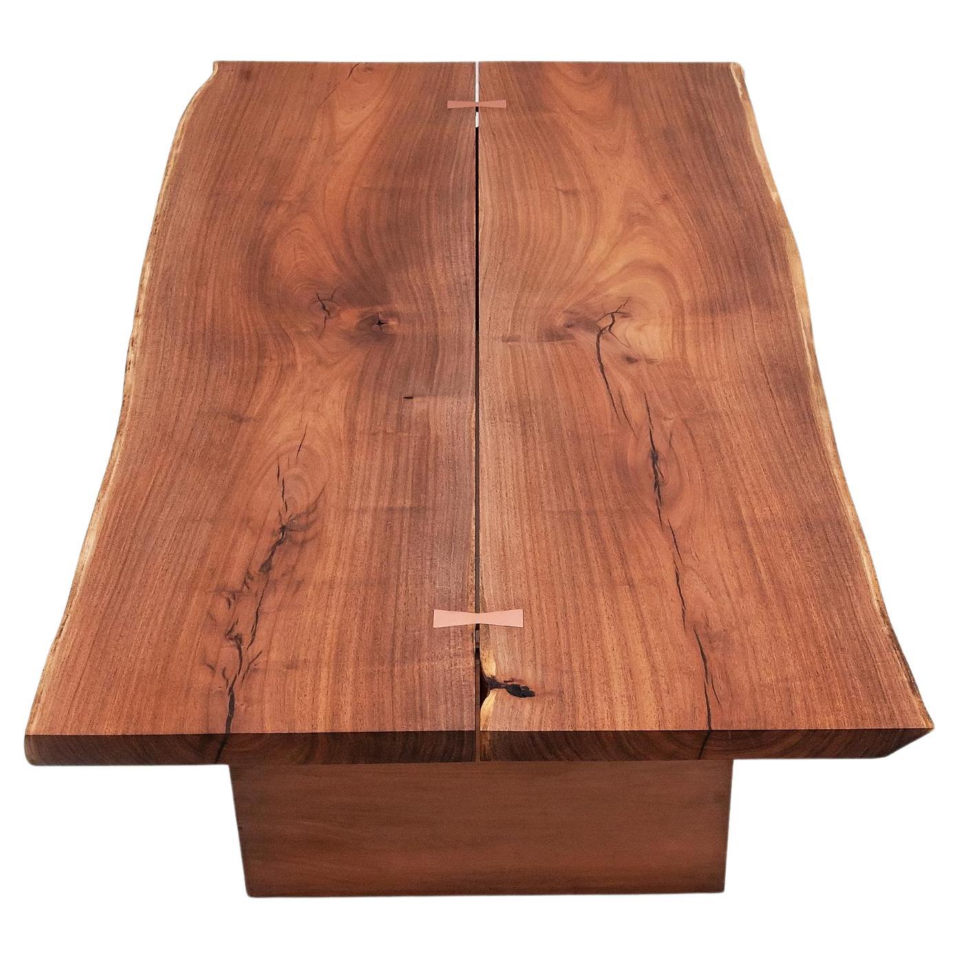 "Heritage" Midcentury Modern Copper and Chilean Mesquite Table With Copper Butte For Sale