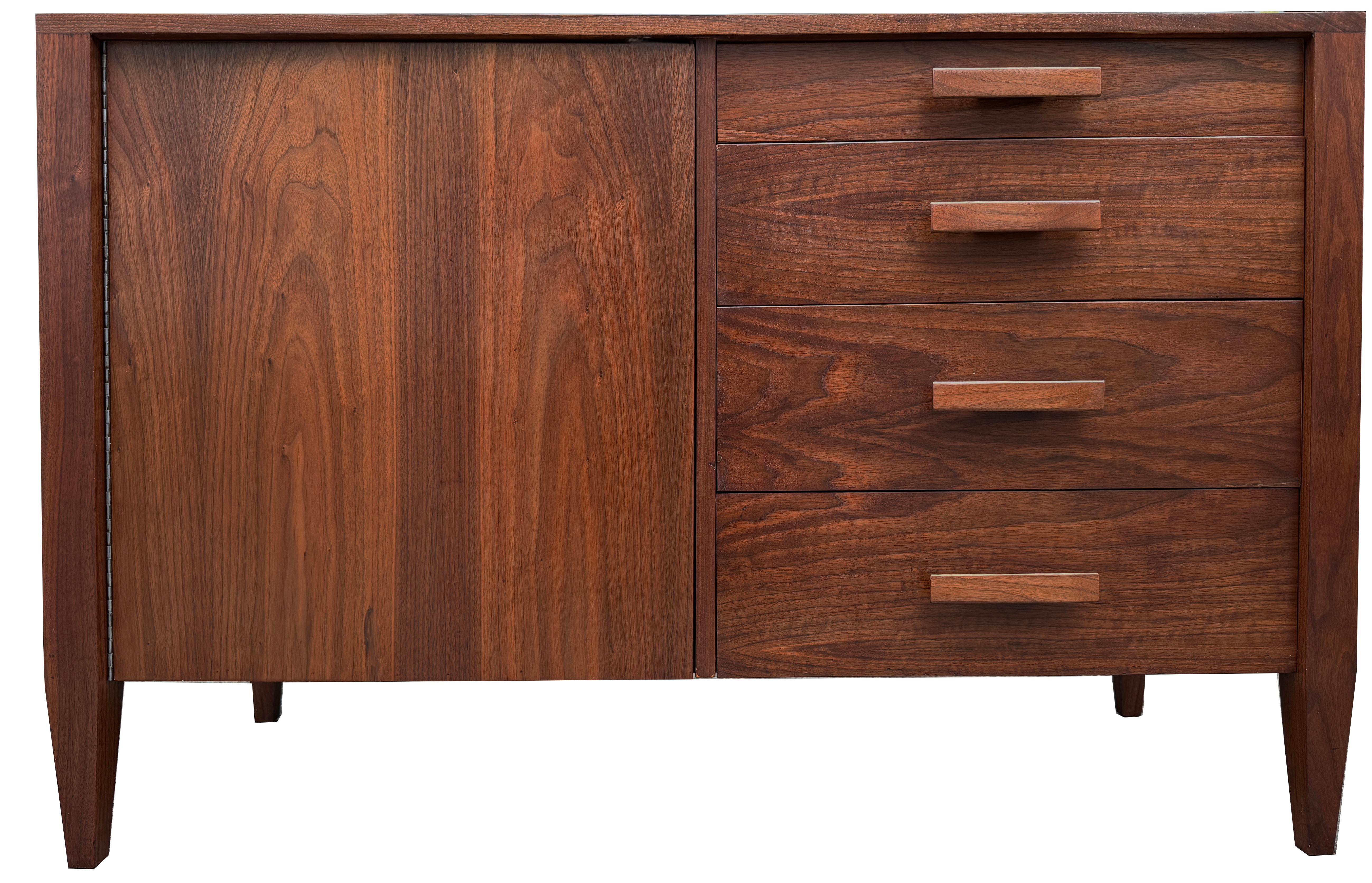 Midcentury Modern Crafted Black Walnut Dresser For Sale 9
