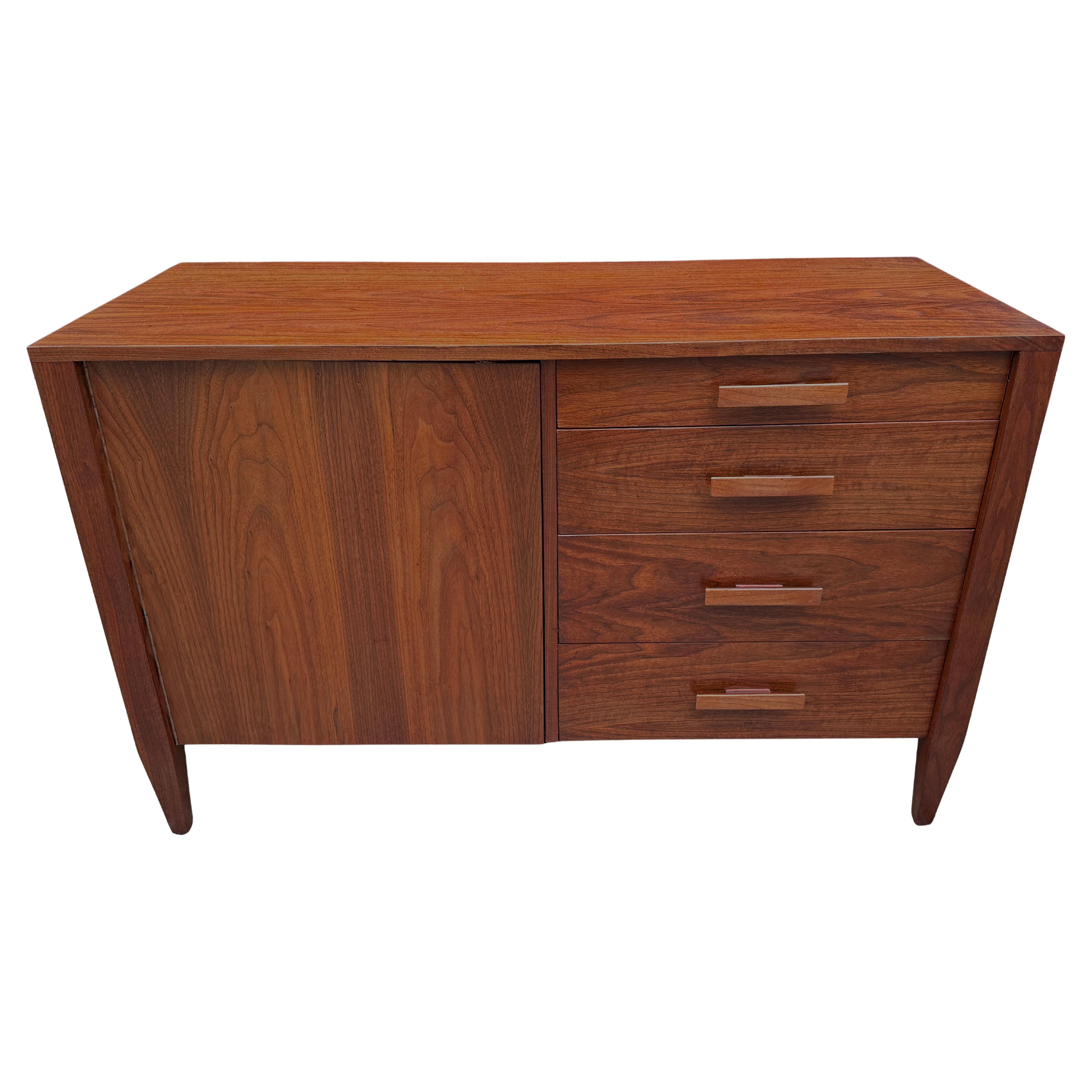 American Midcentury Modern Crafted Black Walnut Dresser
