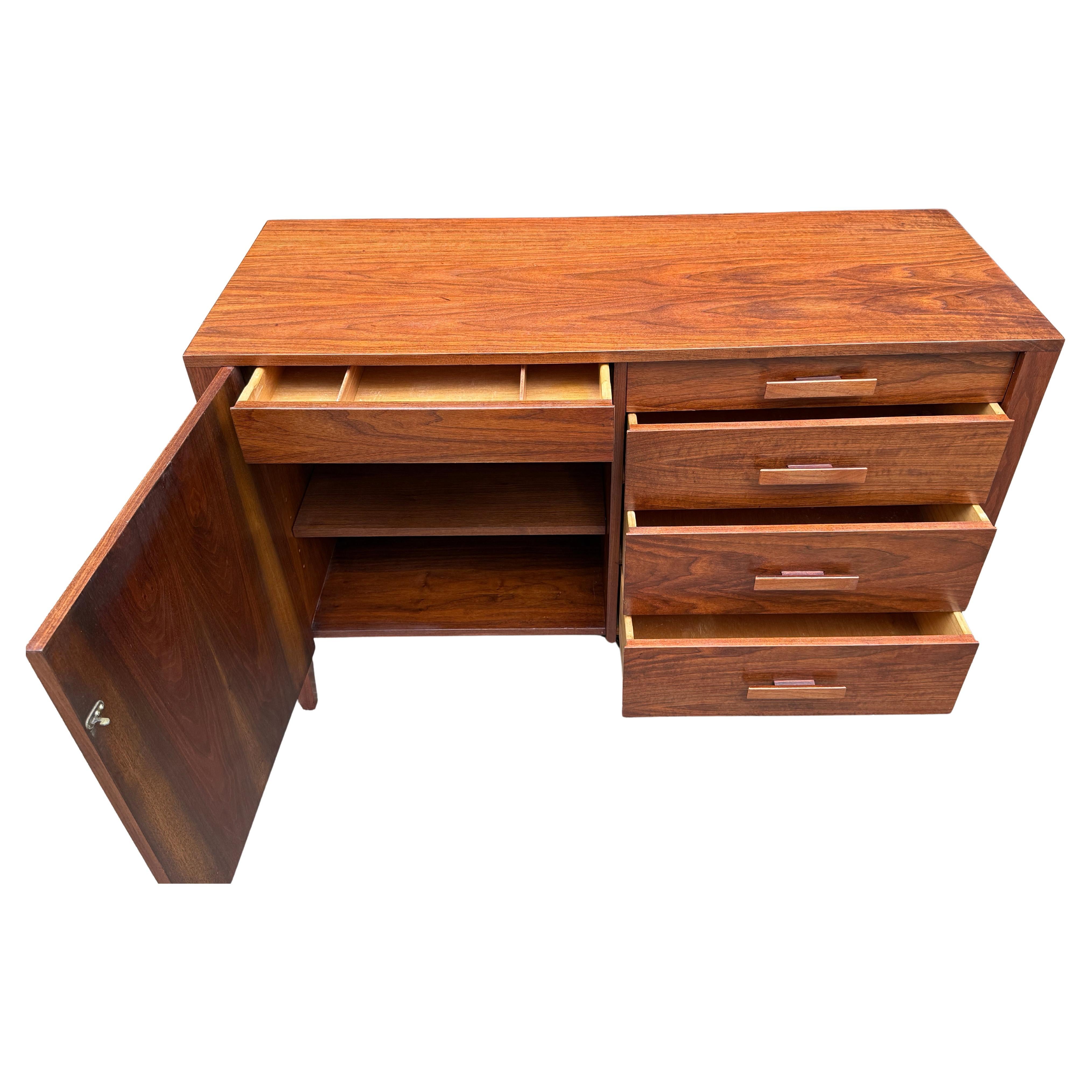 Midcentury Modern Crafted Black Walnut Dresser In Good Condition In BROOKLYN, NY