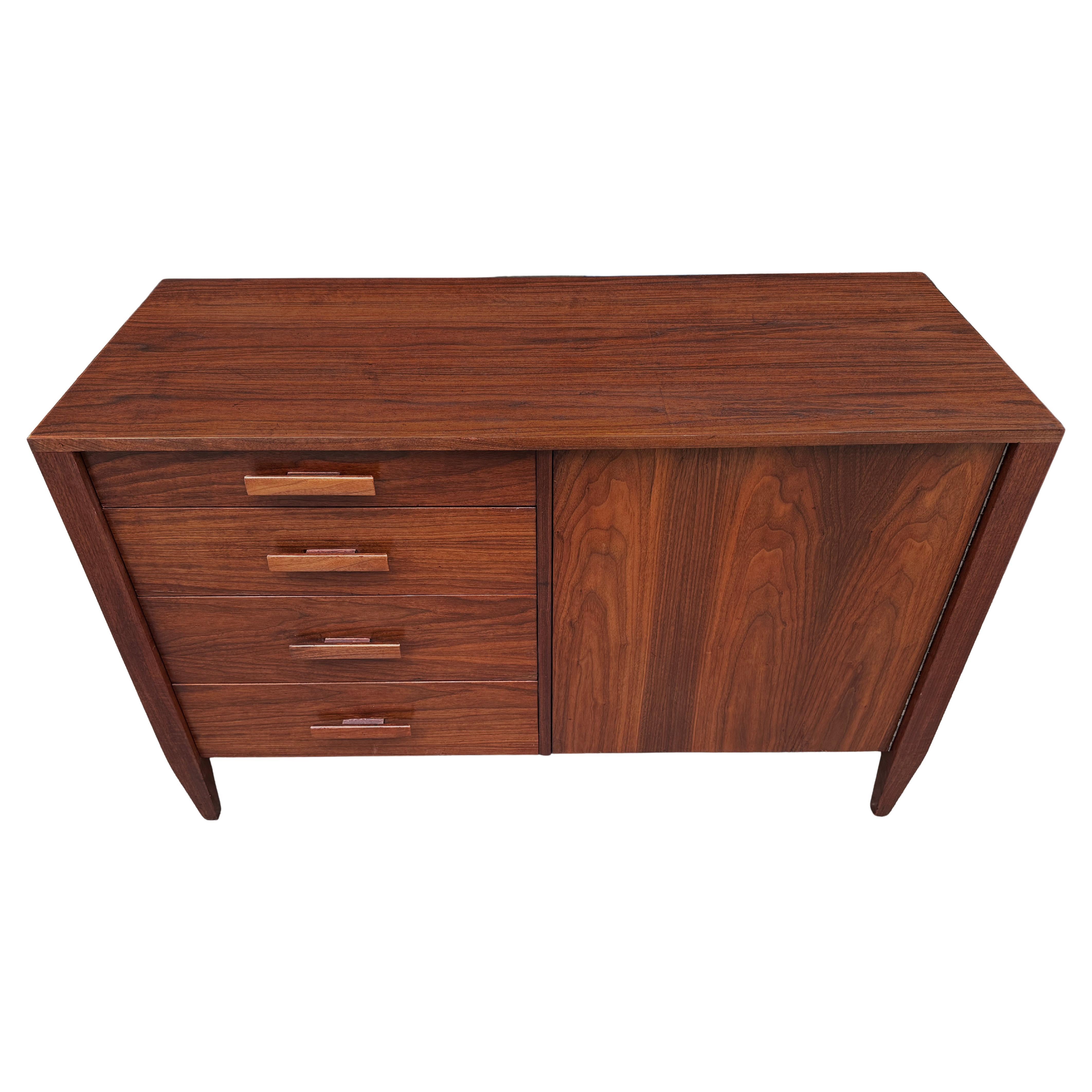 American Midcentury Modern Crafted Black Walnut Dresser For Sale